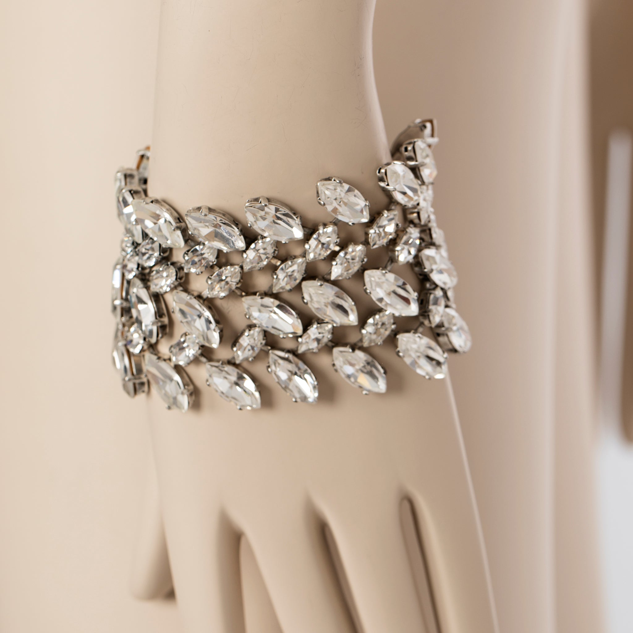 Balenciaga Edition Vintage Marquise Crystal Rhinestone Cuff