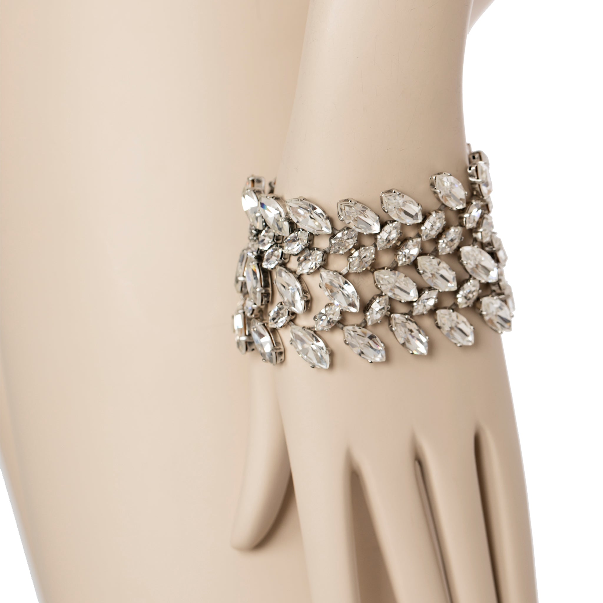 Balenciaga Edition Vintage Marquise Crystal Rhinestone Cuff