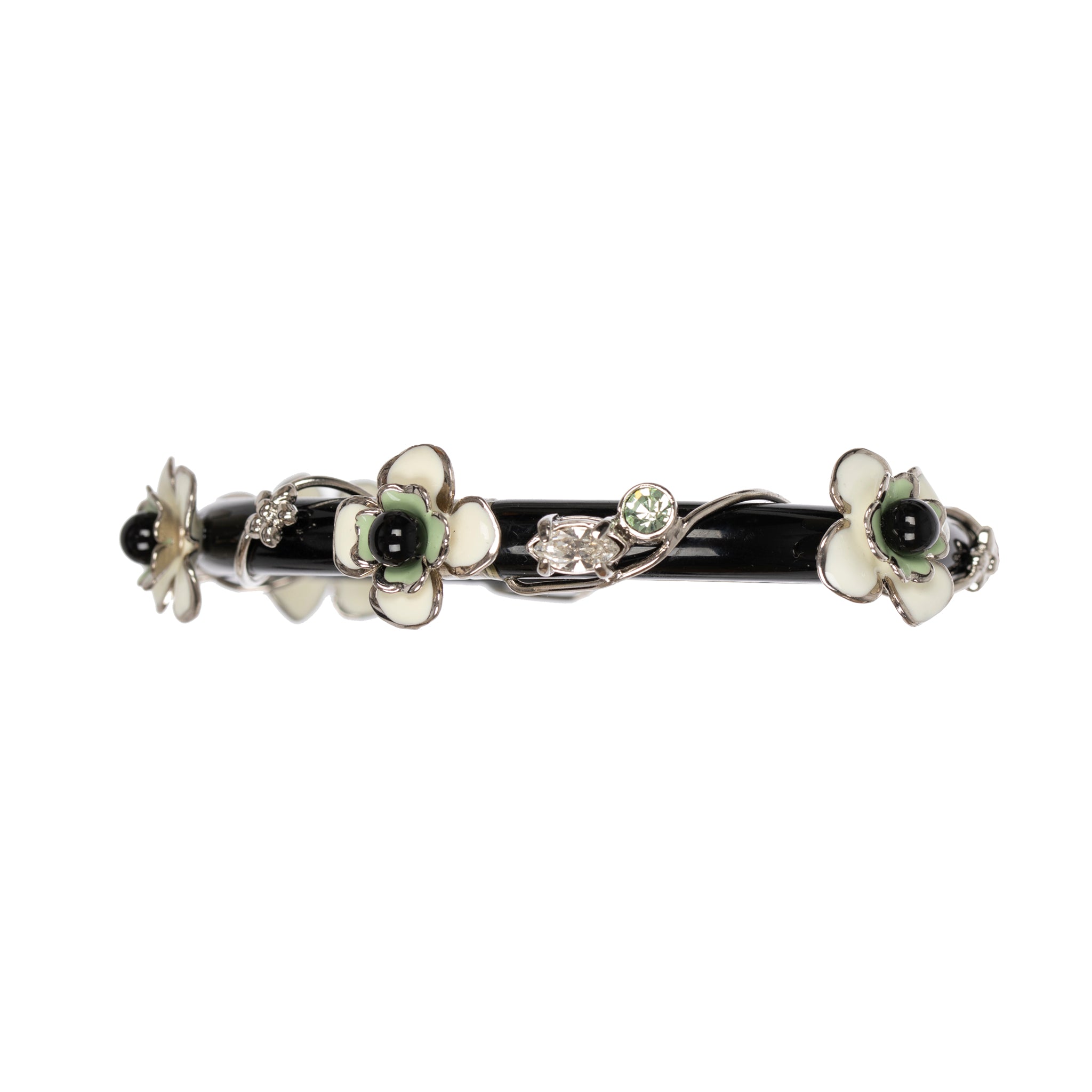 Prada Black & Ivory Flower Design Bracelet