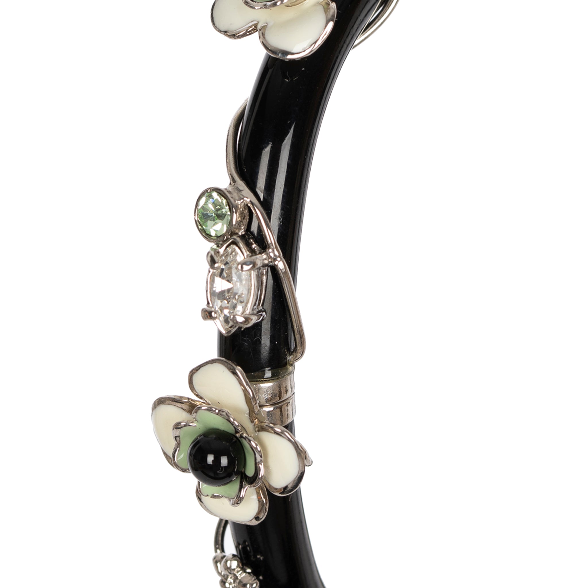 Prada Black & Ivory Flower Design Bracelet