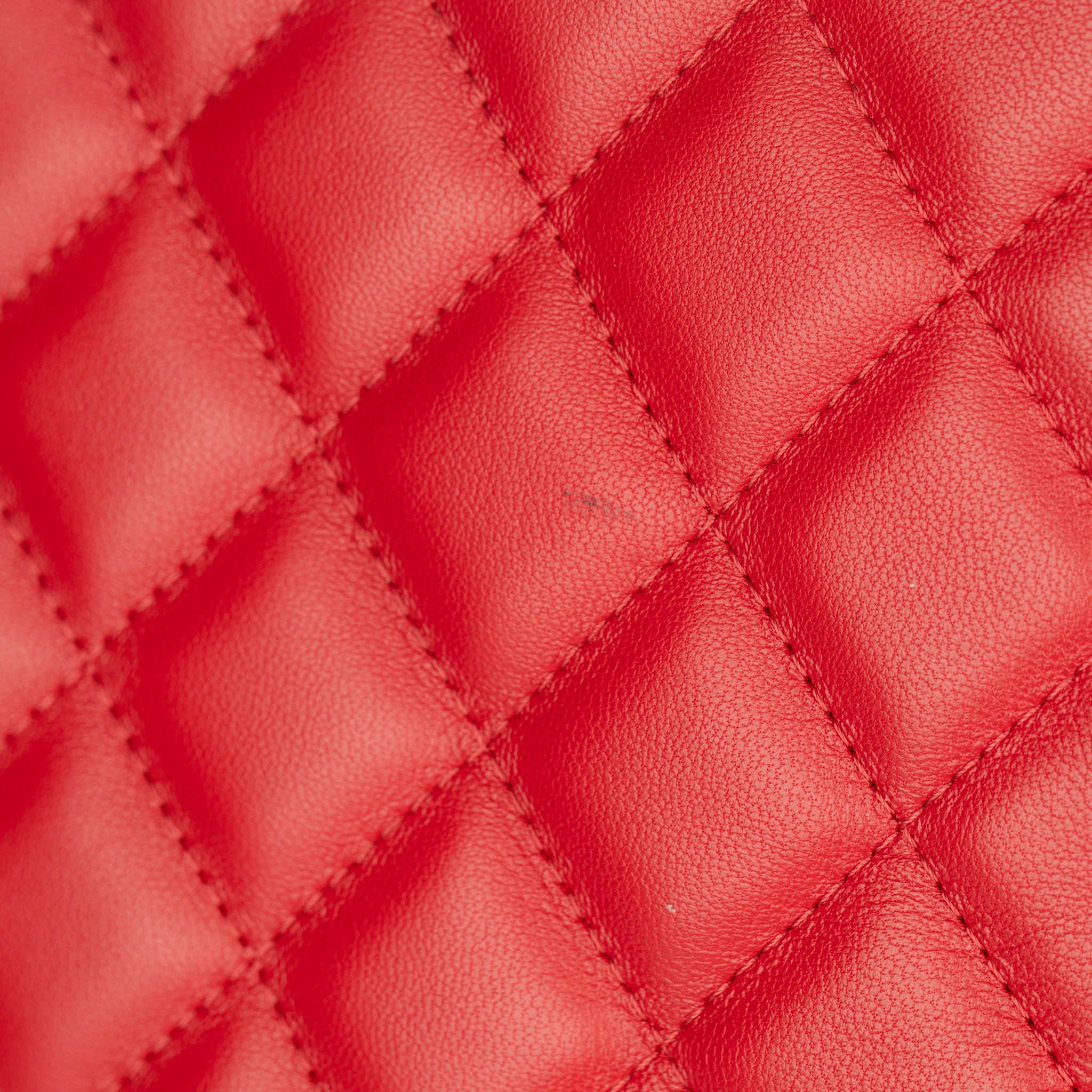 Chanel Red Quilted Lambskin Clutch