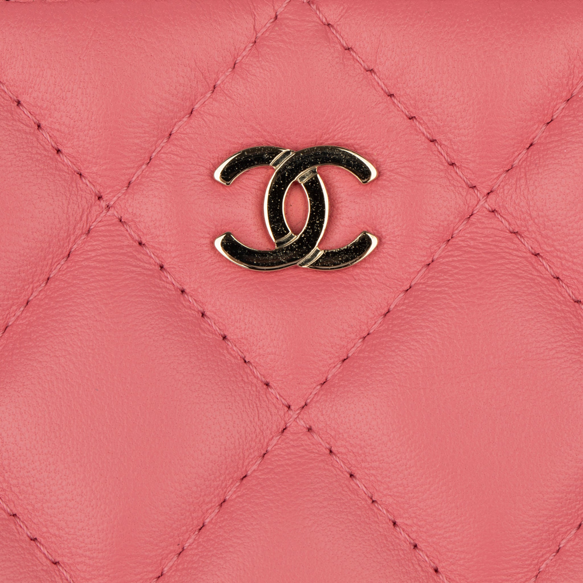Chanel Pink Quilted Lambskin Clutch