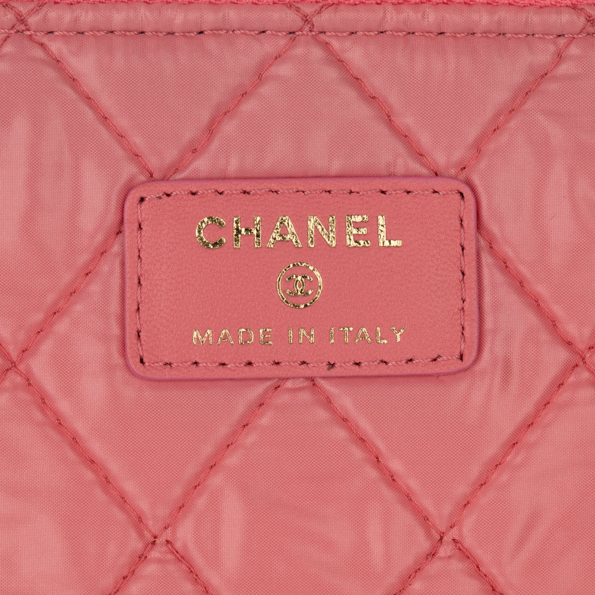 Chanel Pink Quilted Lambskin Clutch