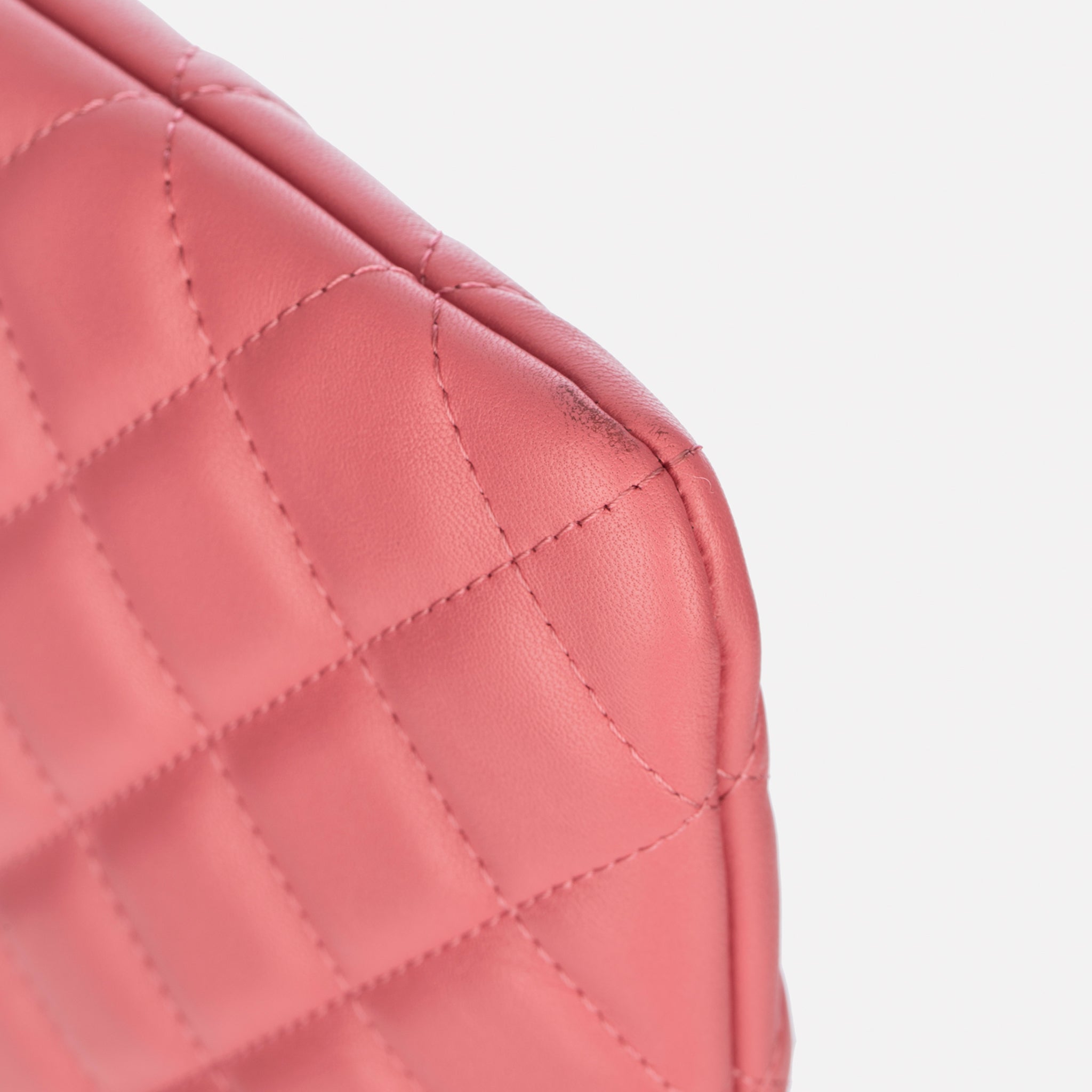 Chanel Pink Quilted Lambskin Clutch