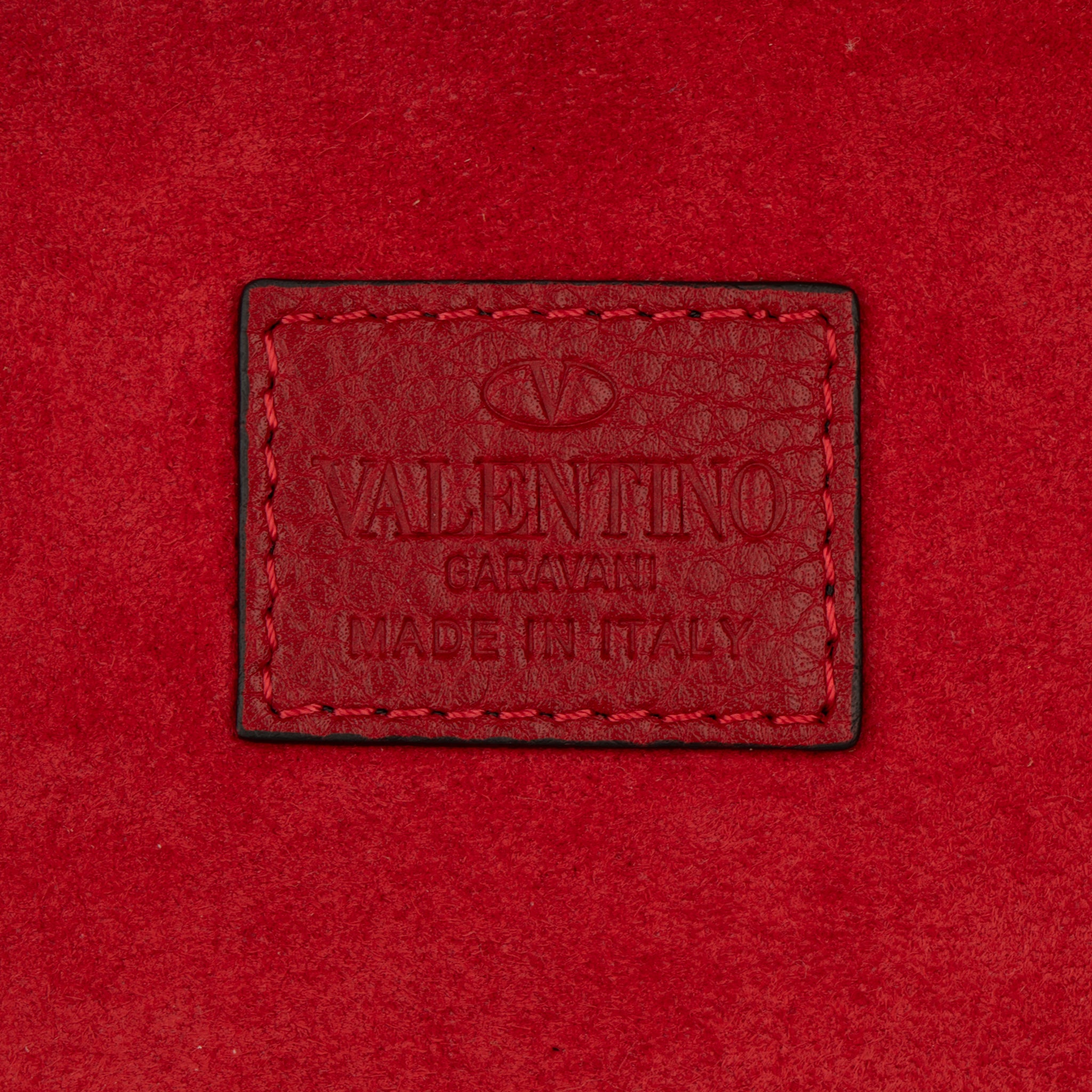 Valentino Red Rockstud Leather Pouch