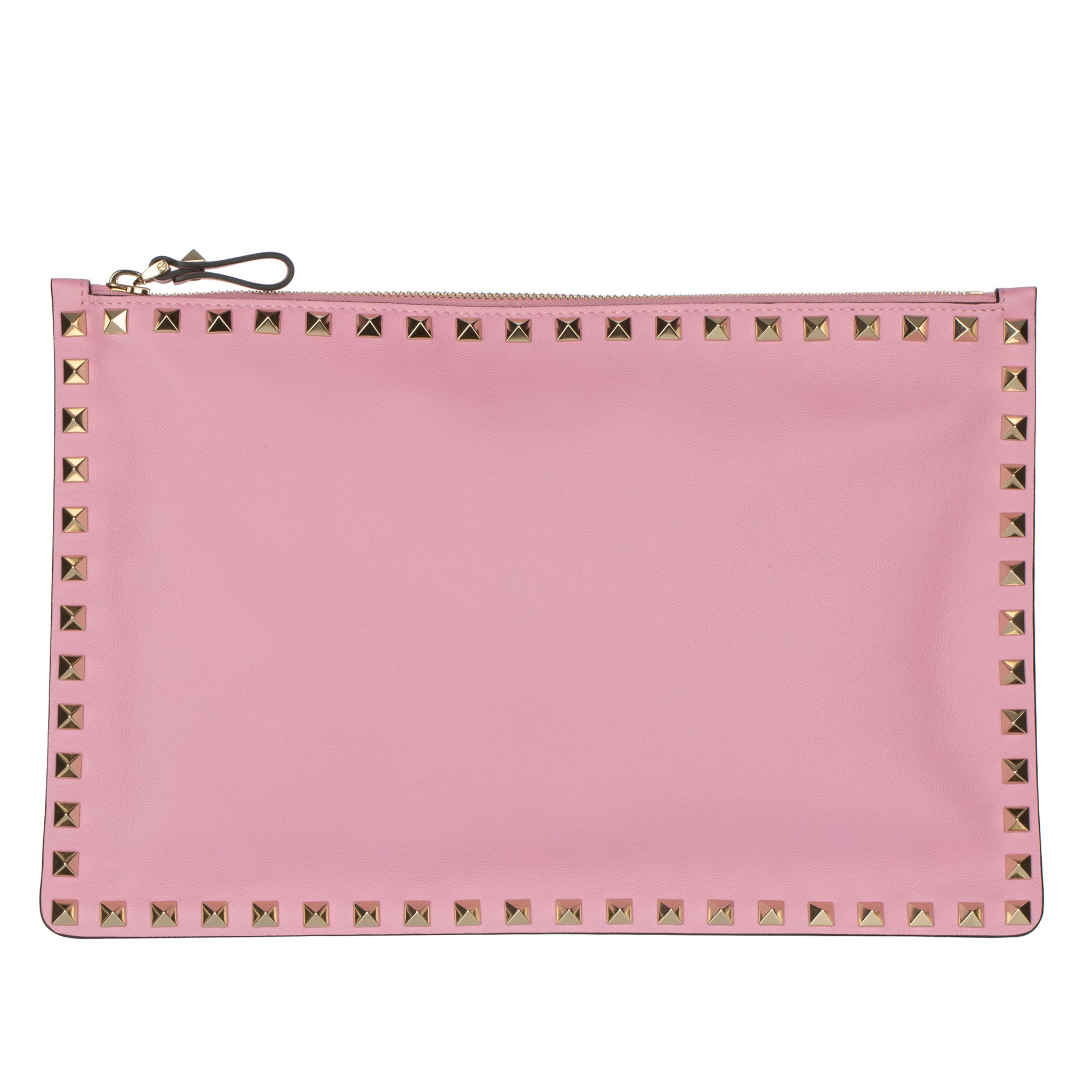 Valentino Mauve Rockstud Leather Pouch