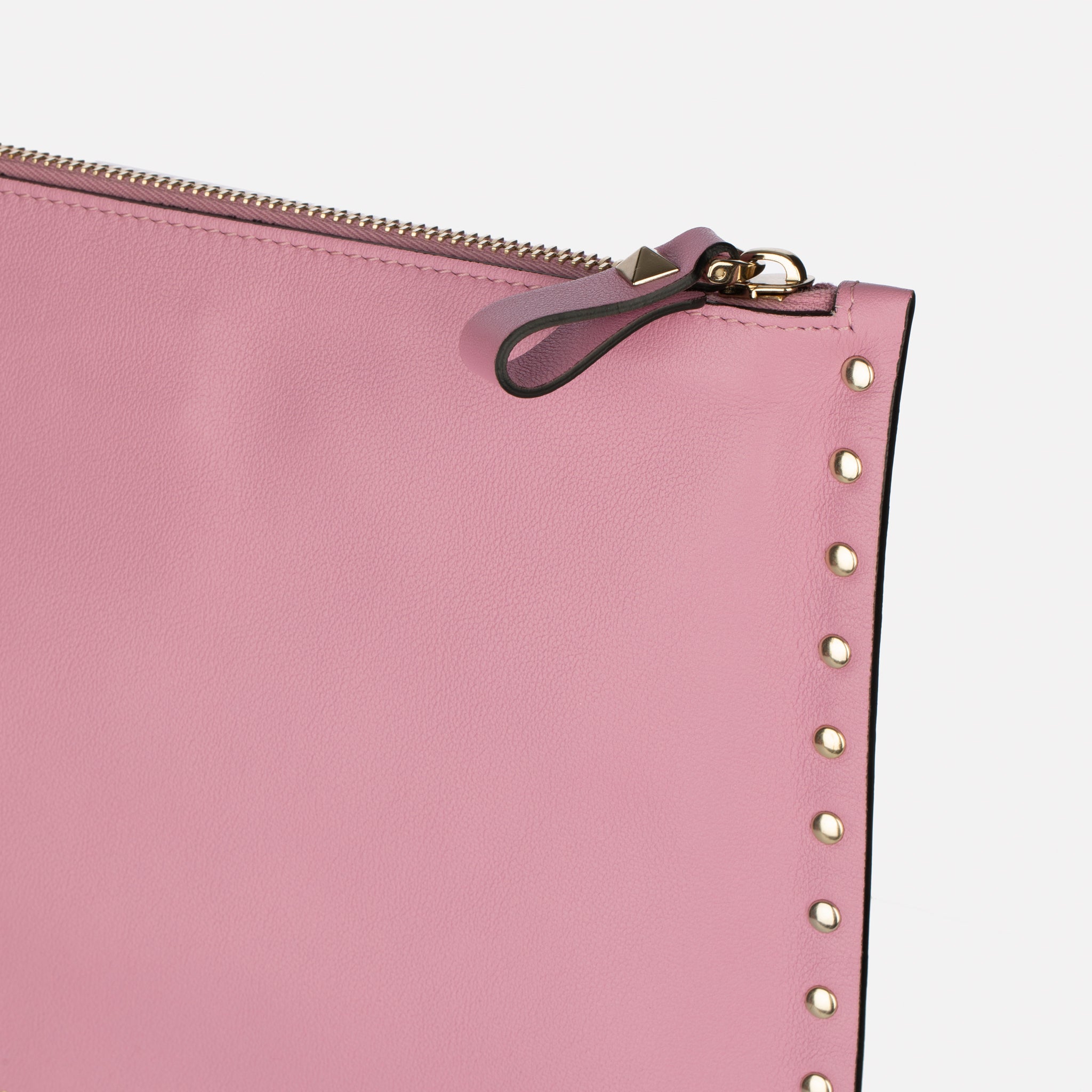 Valentino Mauve Rockstud Leather Pouch