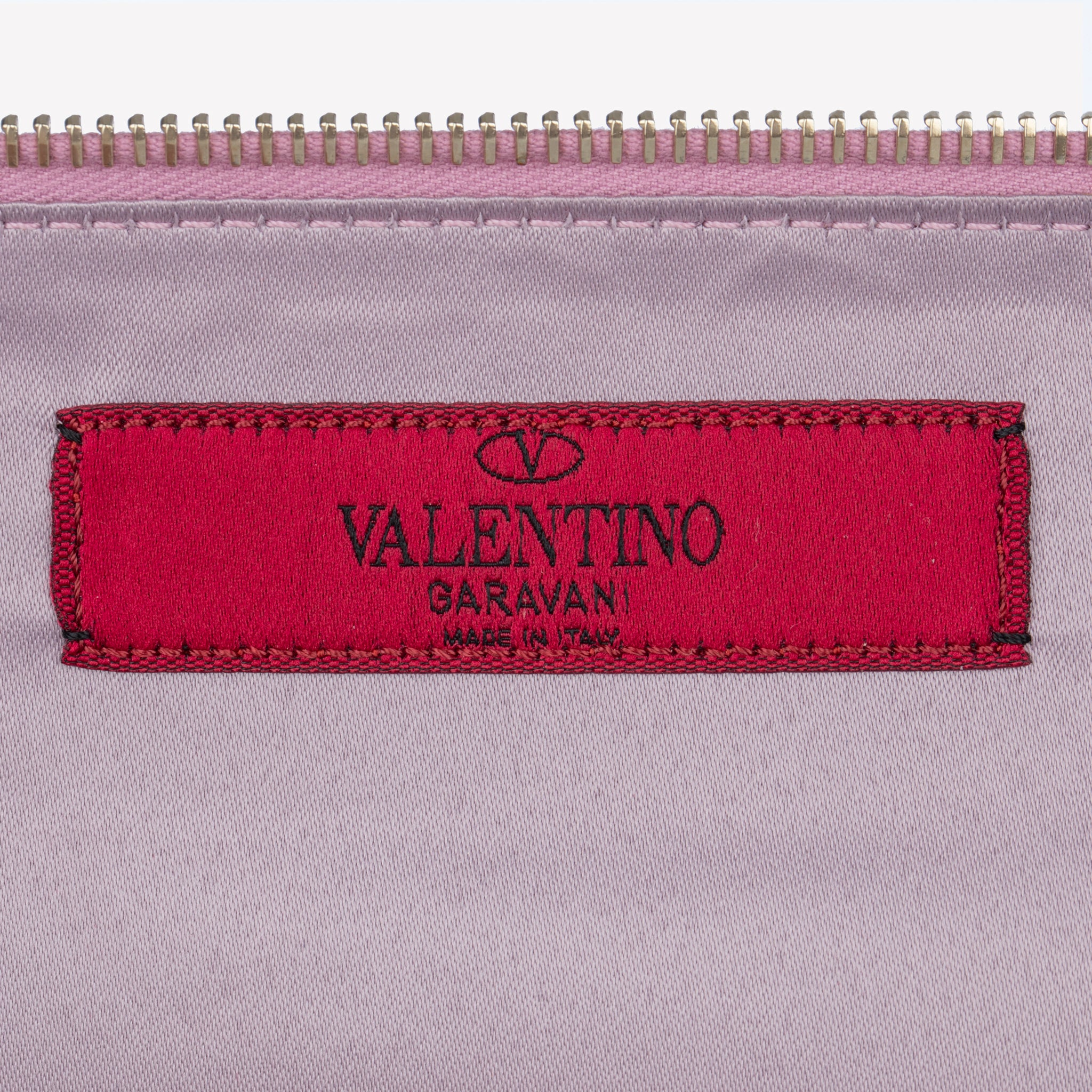 Valentino Mauve Rockstud Leather Pouch