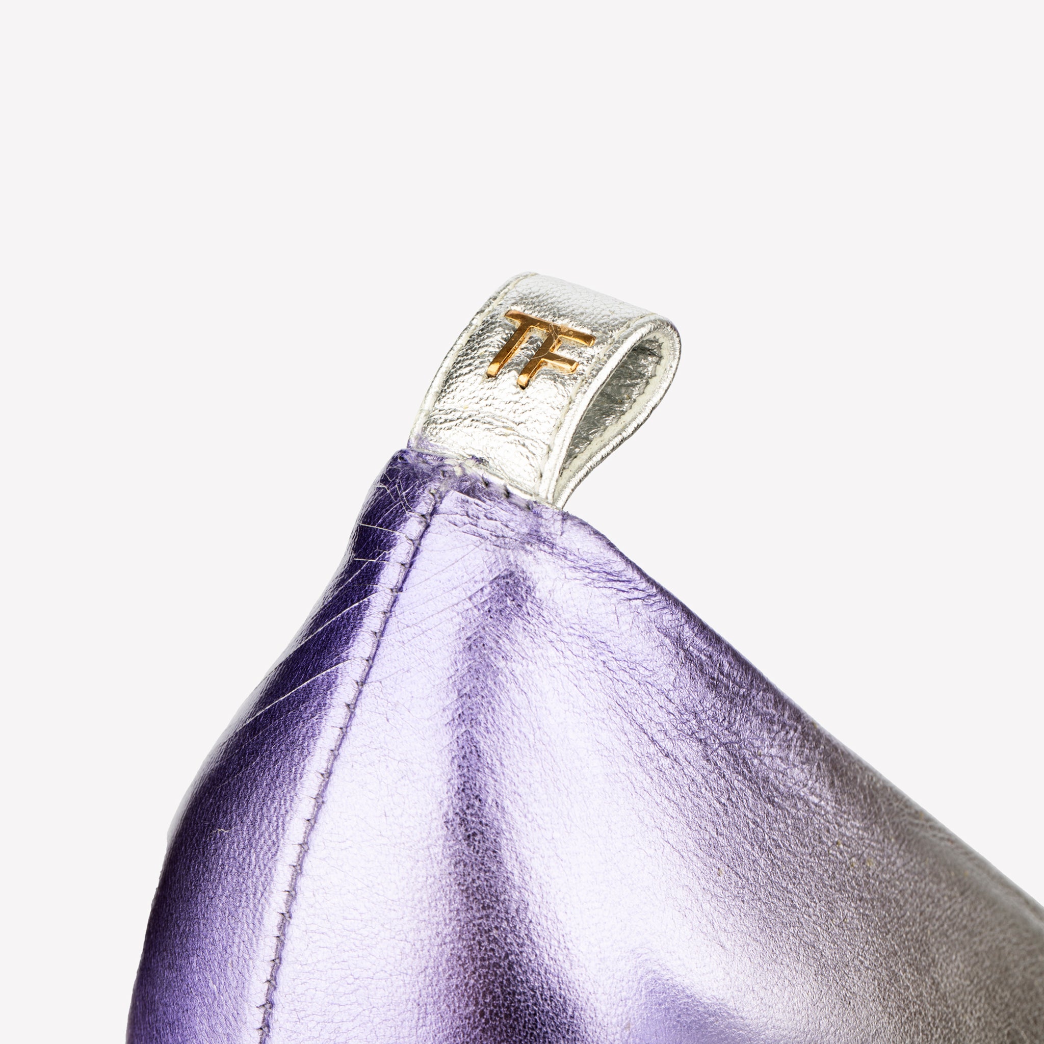 Tom Ford Silver and Mauve Platform Heels in Laminated Nappa Leather 37