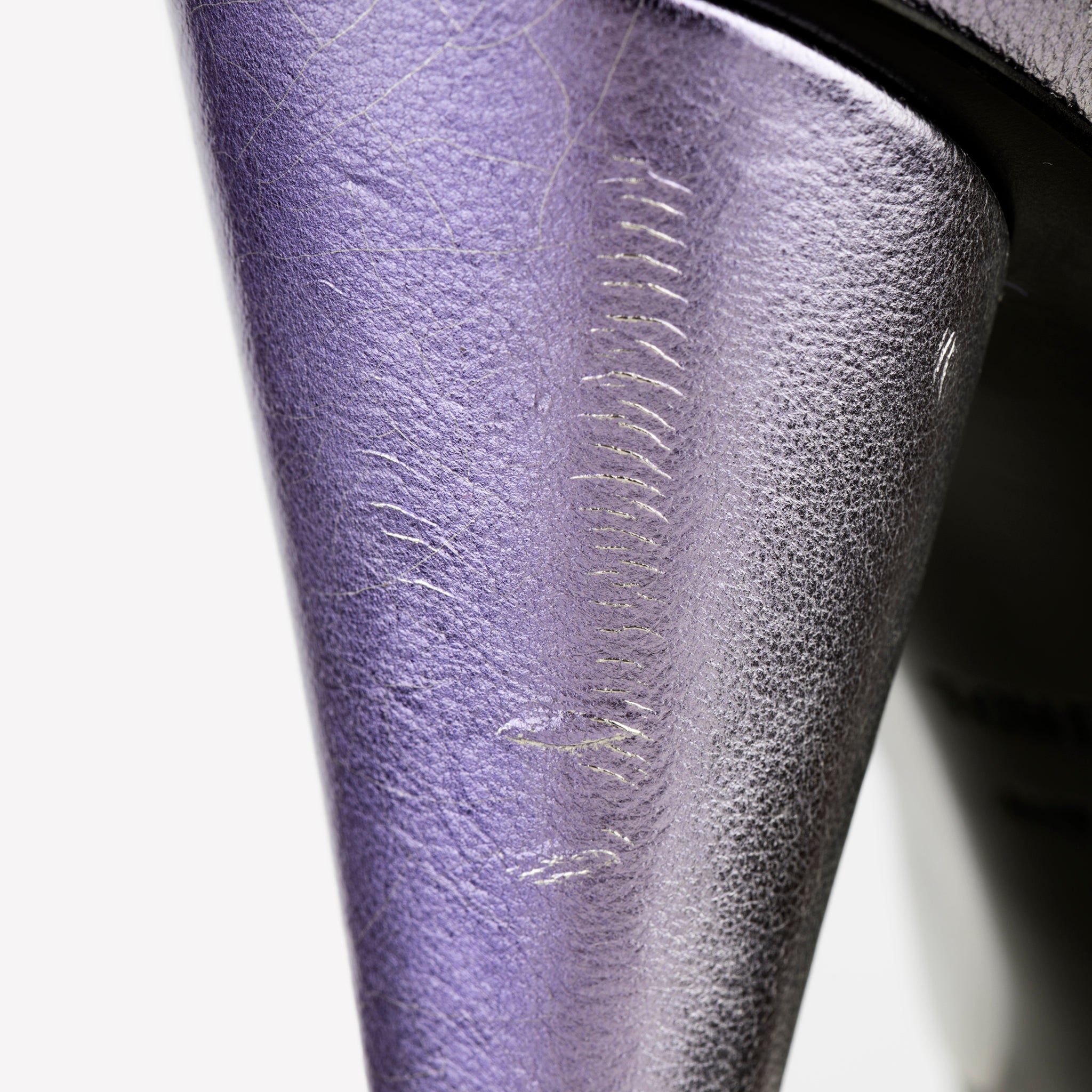 Tom Ford Silver and Mauve Platform Heels in Laminated Nappa Leather 37