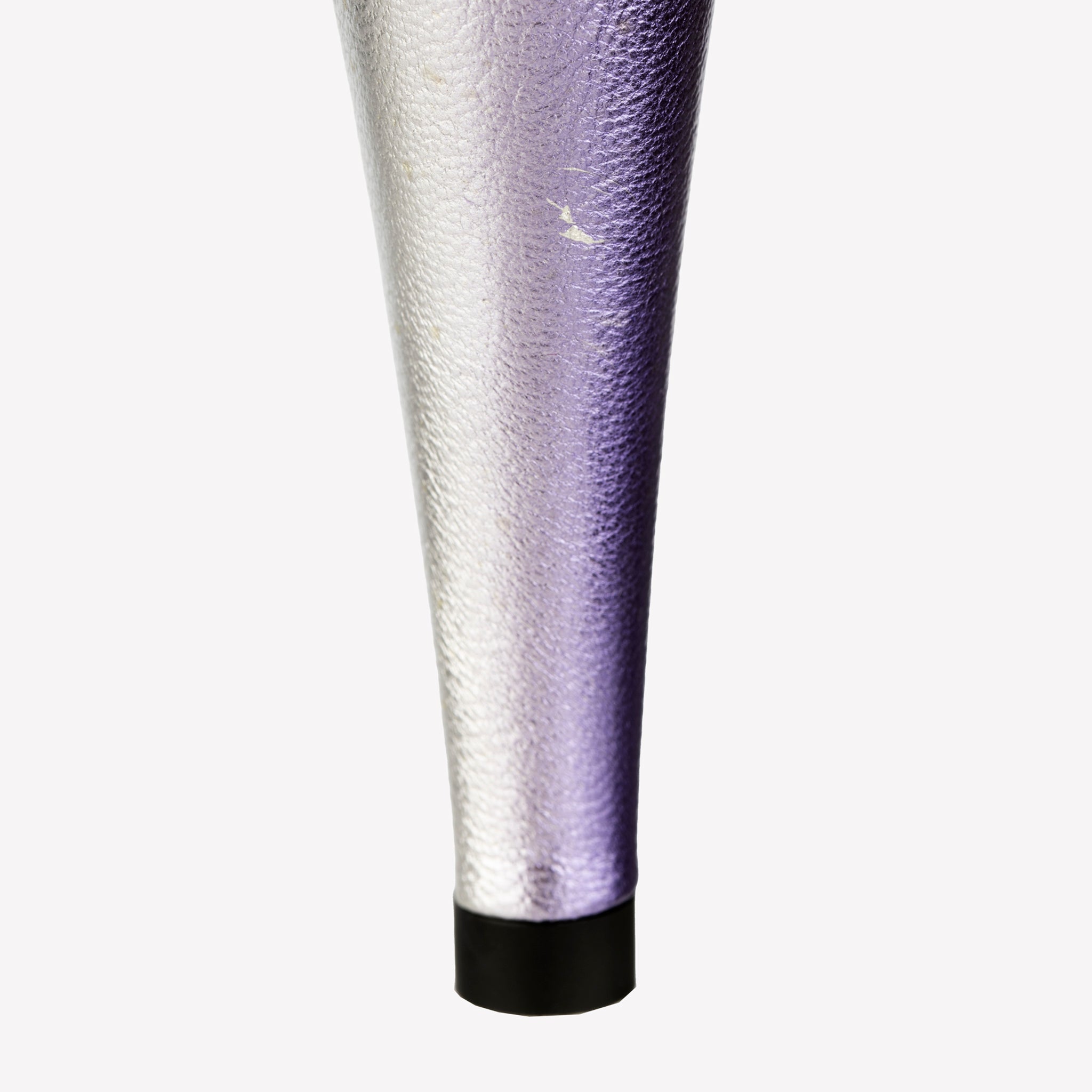 Tom Ford Silver and Mauve Platform Heels in Laminated Nappa Leather 37