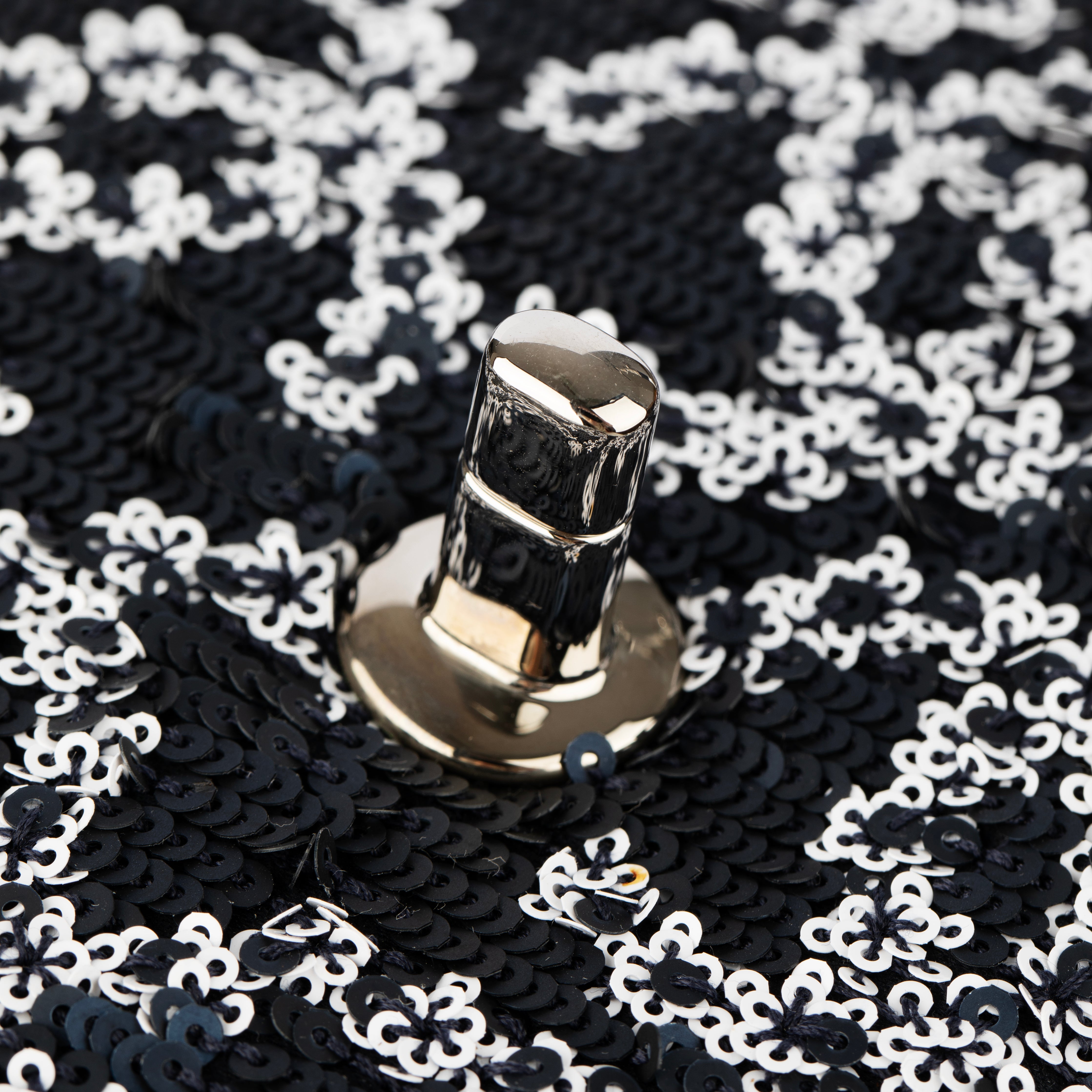 Chanel Medium Classic Single Flap Blue and White CC Sequin Design Silver-tone Hardware