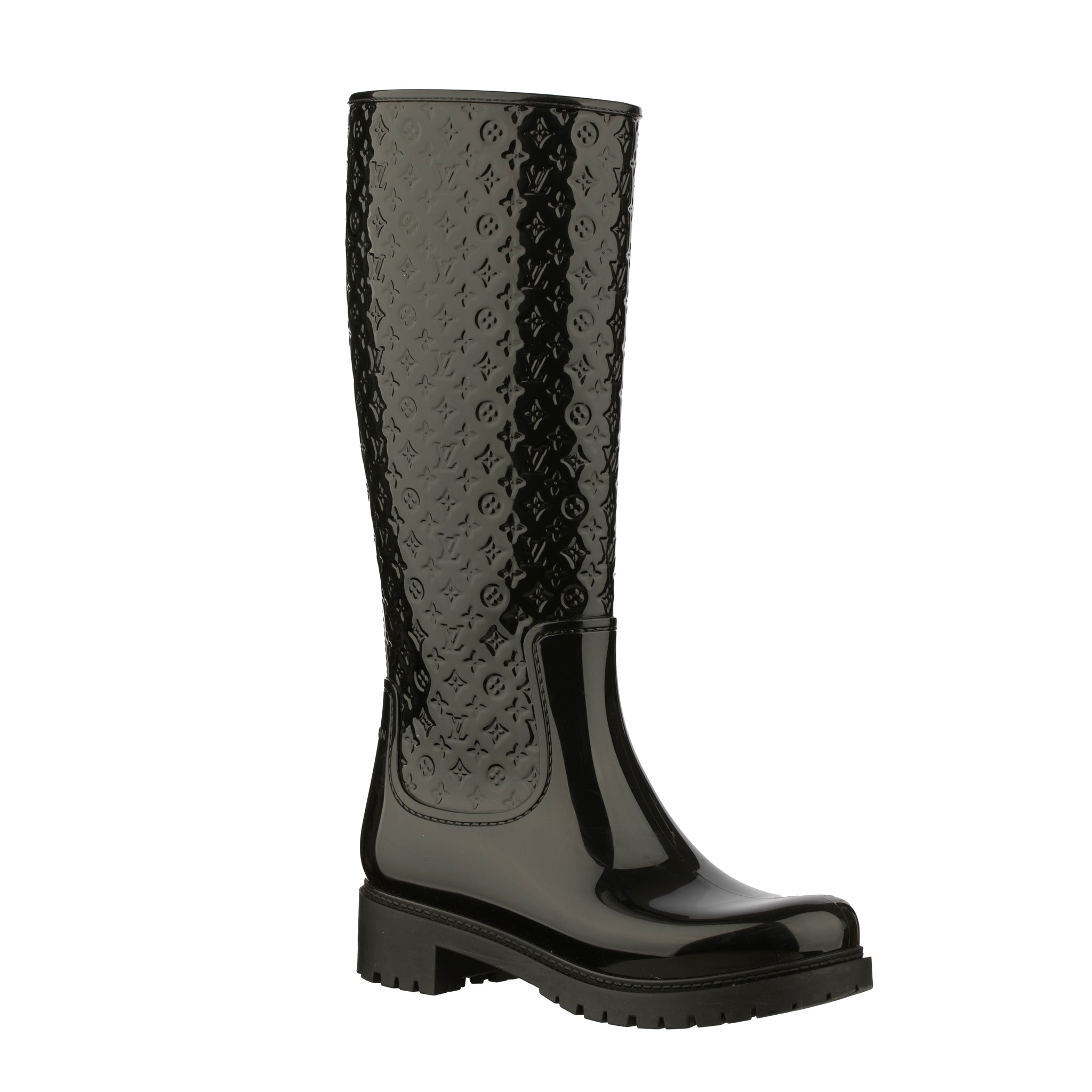 Louis Vuitton Black Rubber Rain Boots- Size | 37 FR