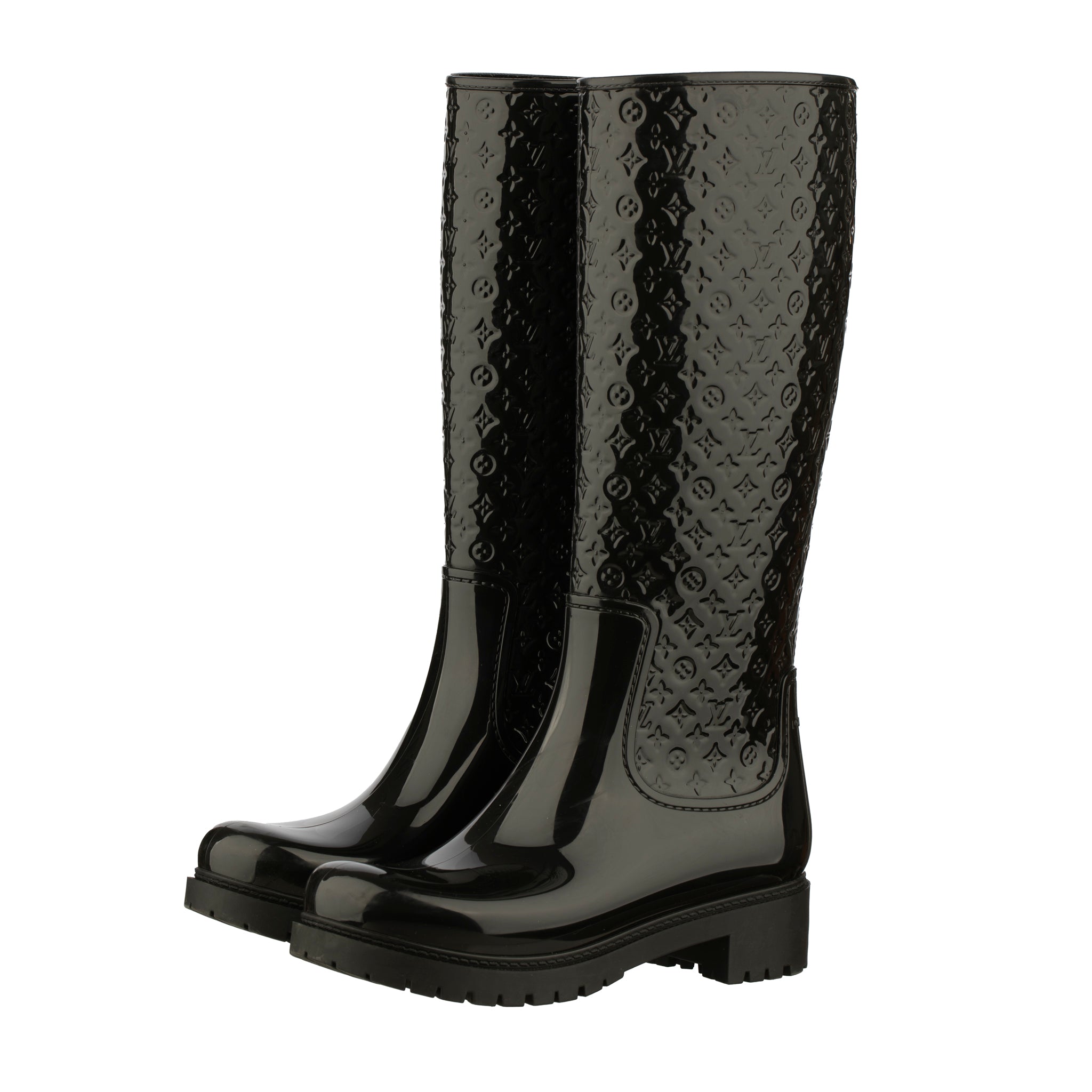 Louis Vuitton Black Rubber Rain Boots- Size | 37 FR