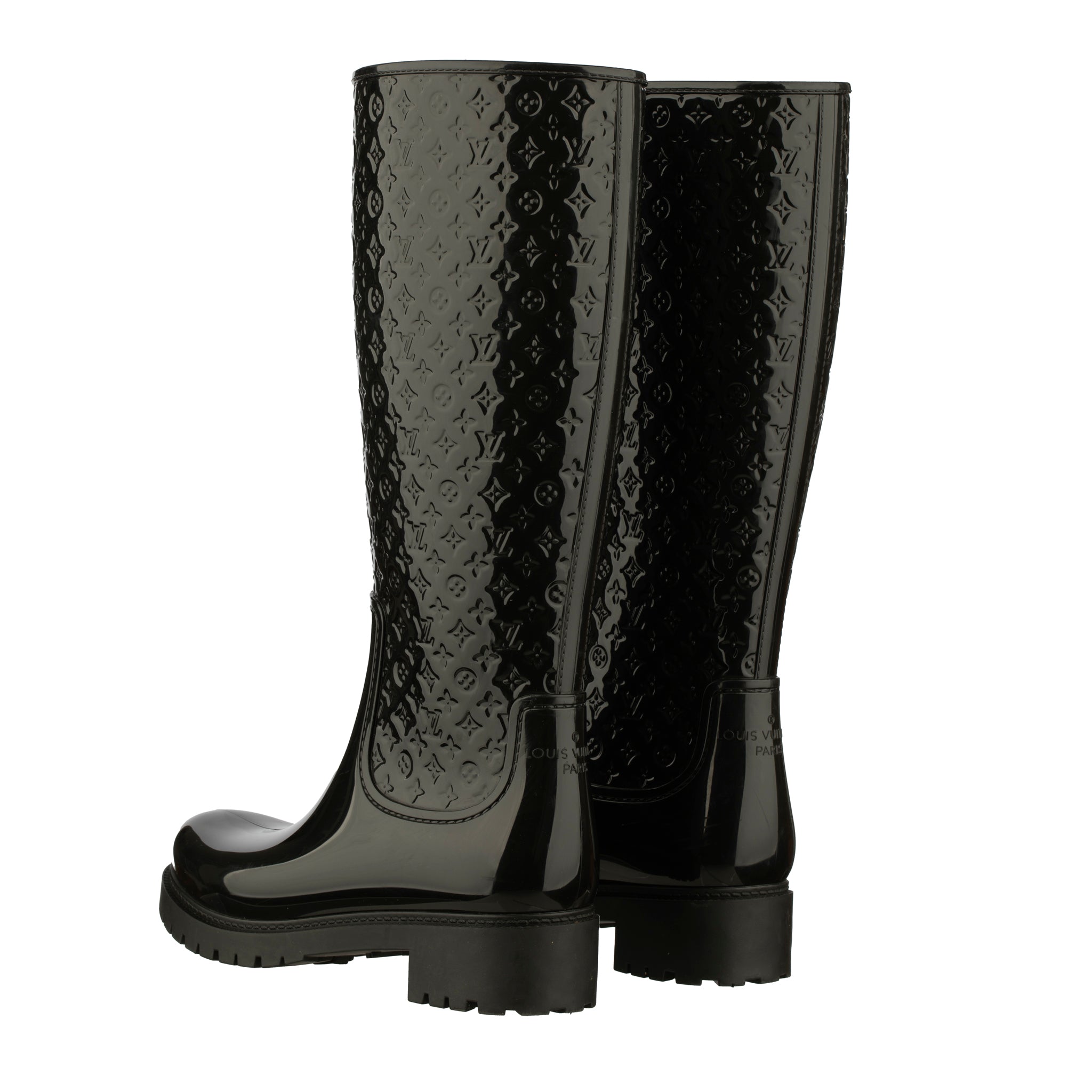 Louis Vuitton Black Rubber Rain Boots- Size | 37 FR