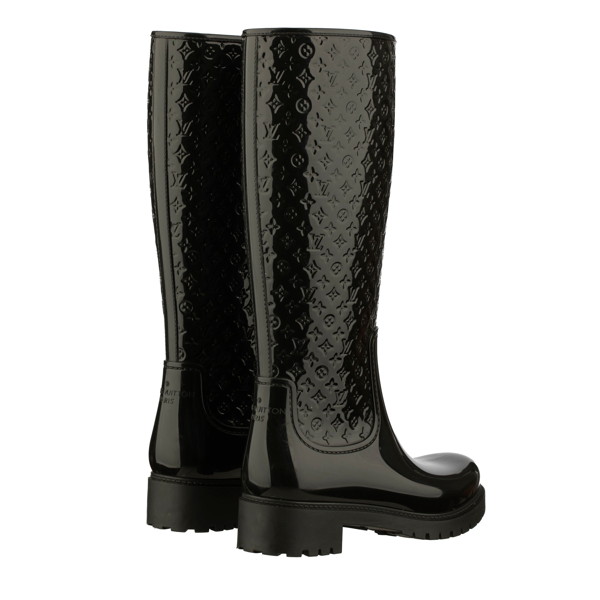 Louis Vuitton Black Rubber Rain Boots- Size | 37 FR