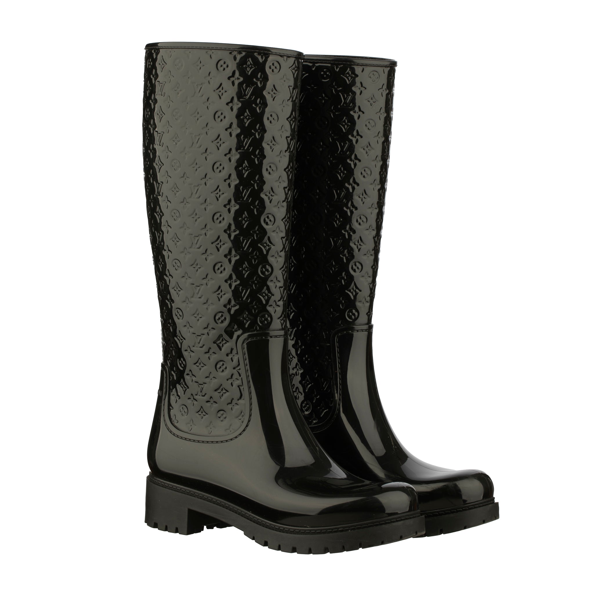 Louis Vuitton Black Rubber Rain Boots- Size | 37 FR