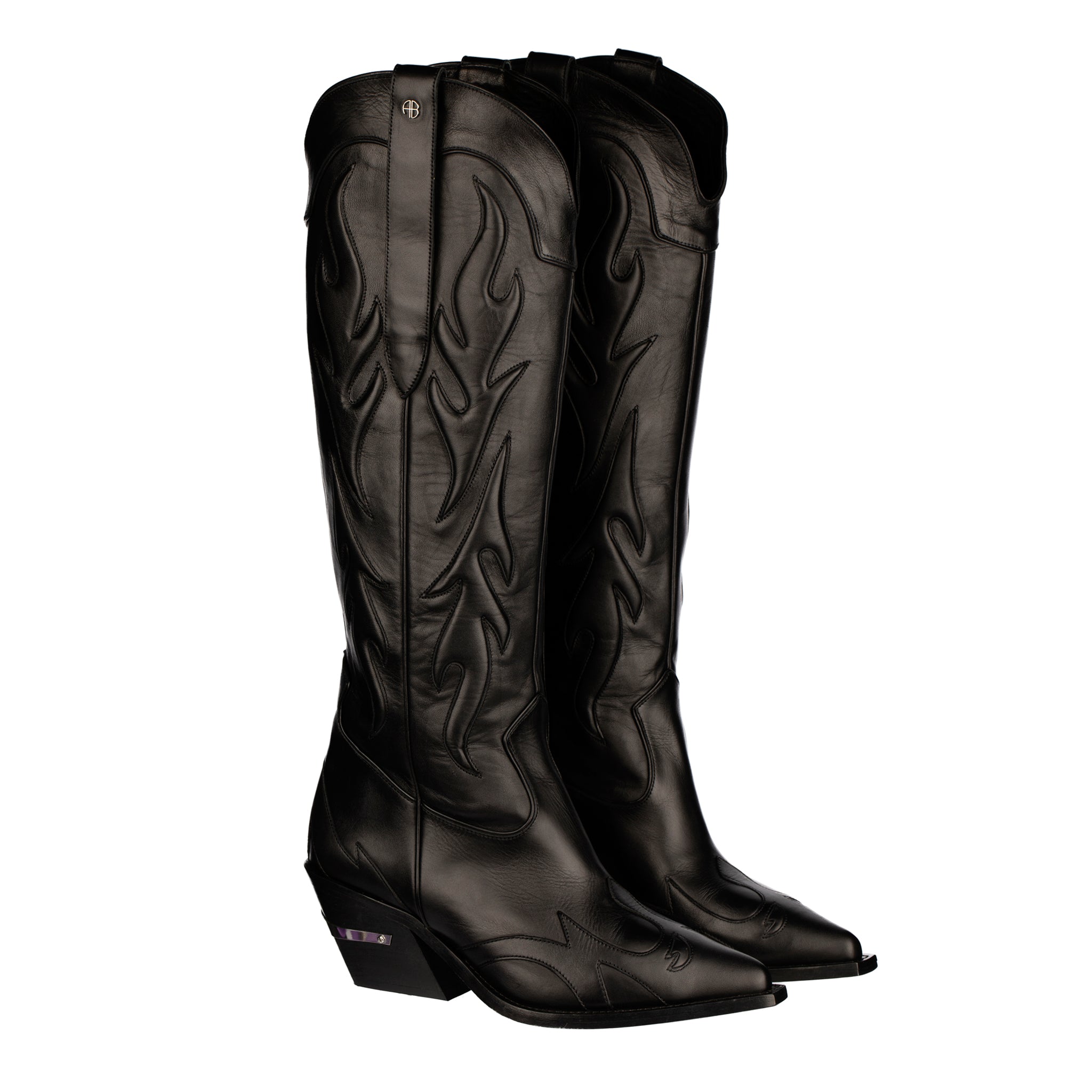 Anine Bing Black Leather Dallas Cowboy Boots – Size | 37