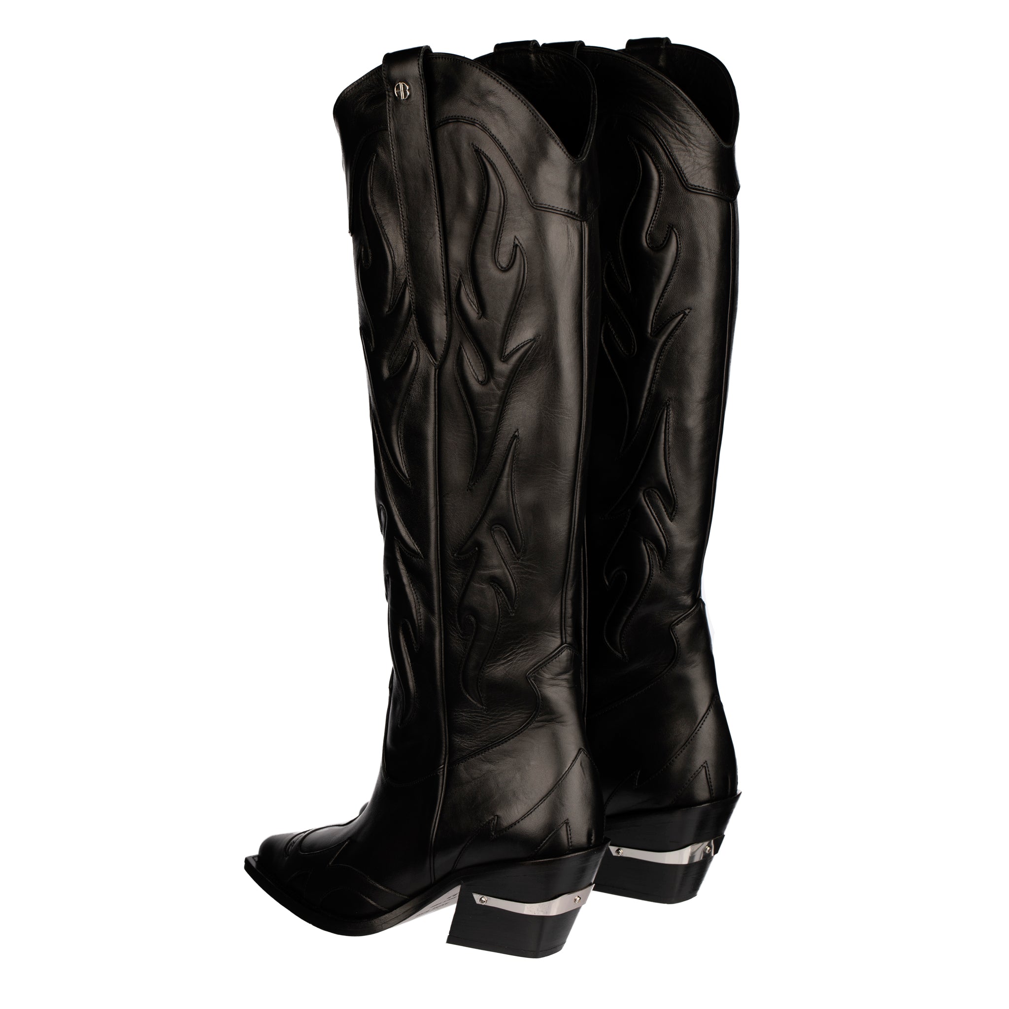 Anine Bing Black Leather Dallas Cowboy Boots – Size | 37