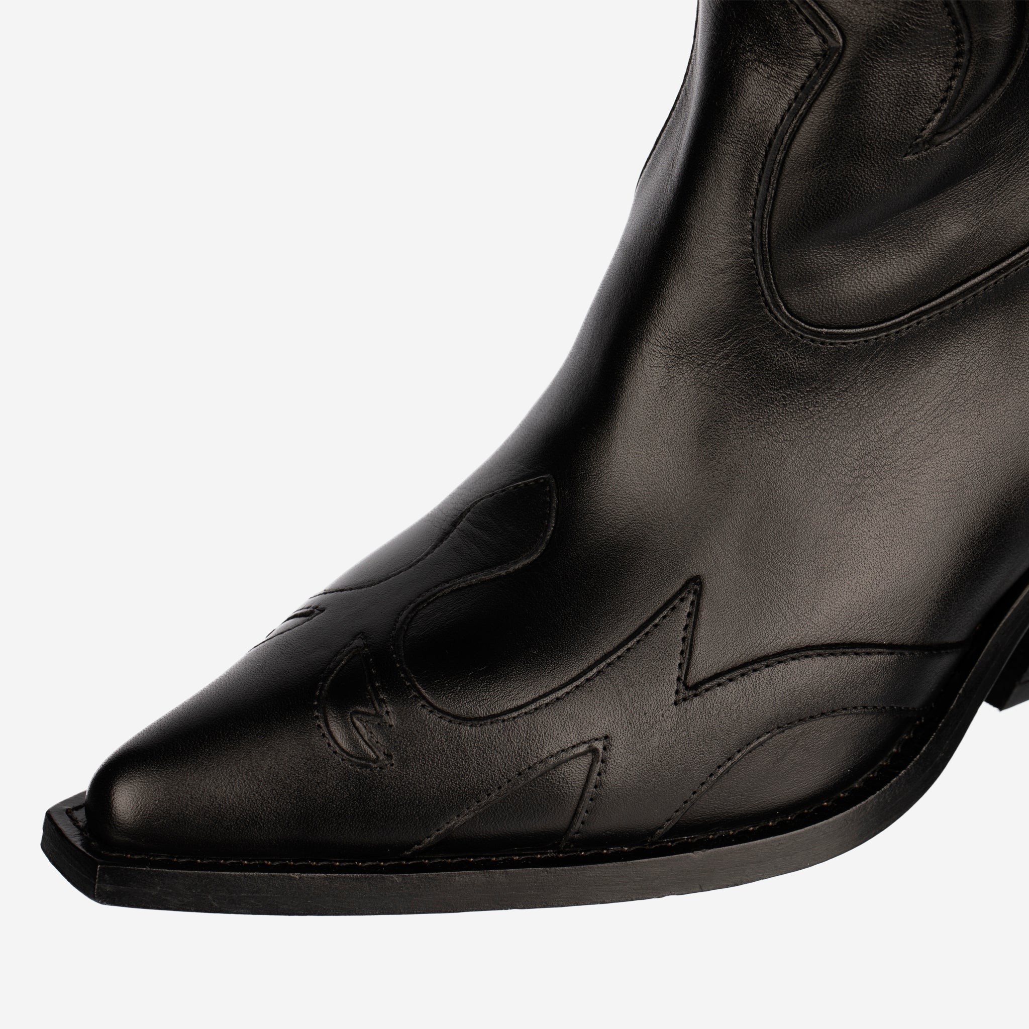 Anine Bing Black Leather Dallas Cowboy Boots – Size | 37