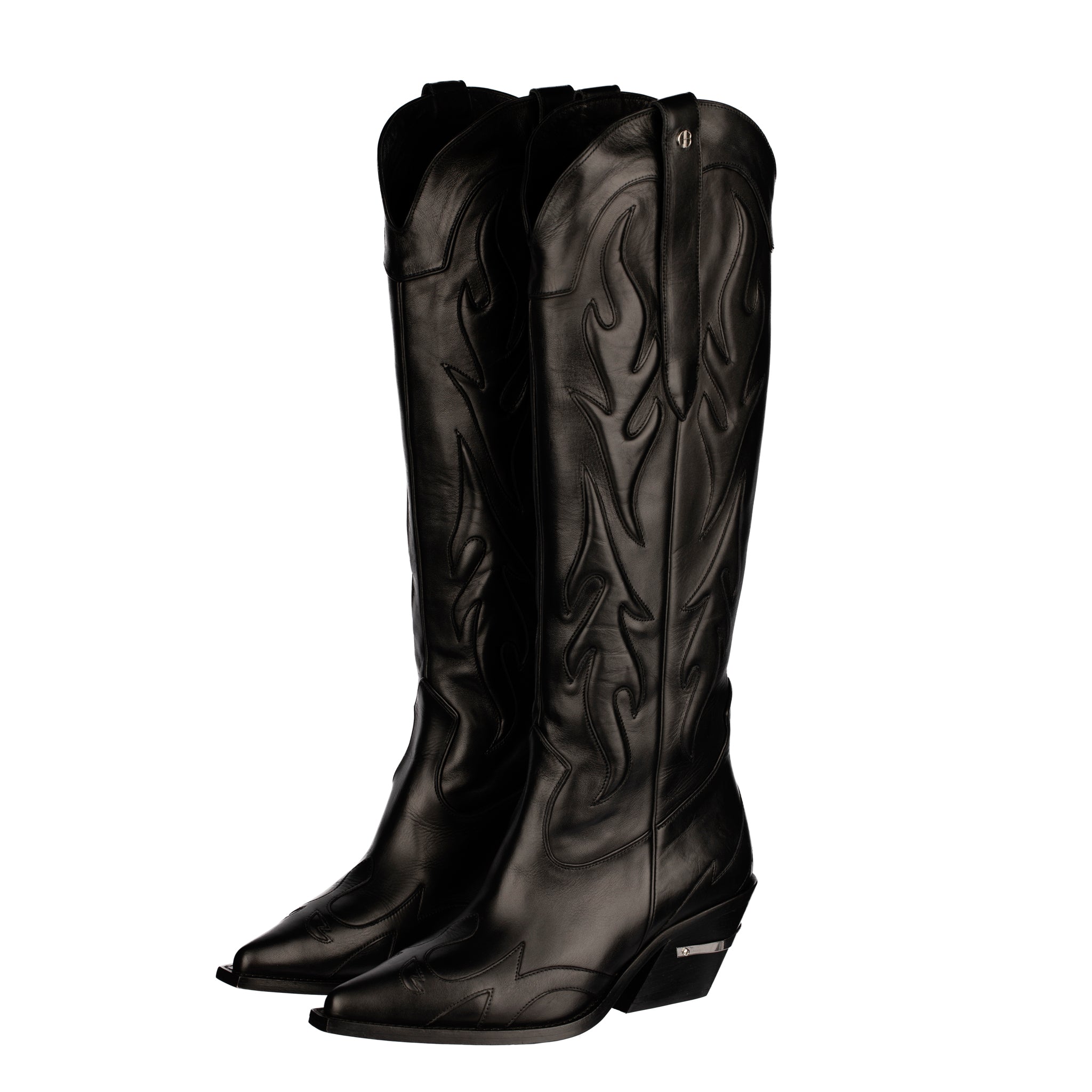 Anine Bing Black Leather Dallas Cowboy Boots – Size | 37
