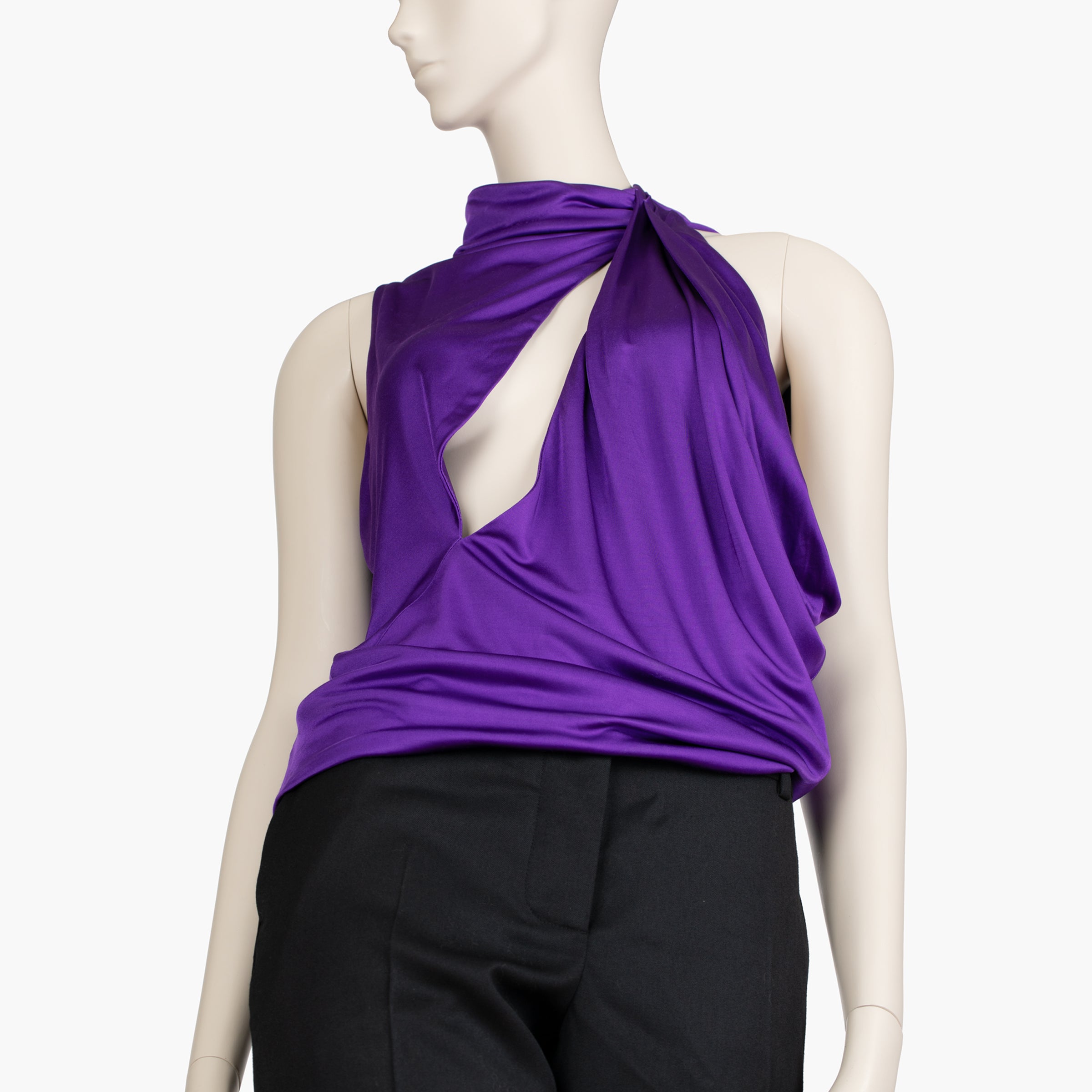Versace Purple Draped Cut-Out Top - Size 40 IT