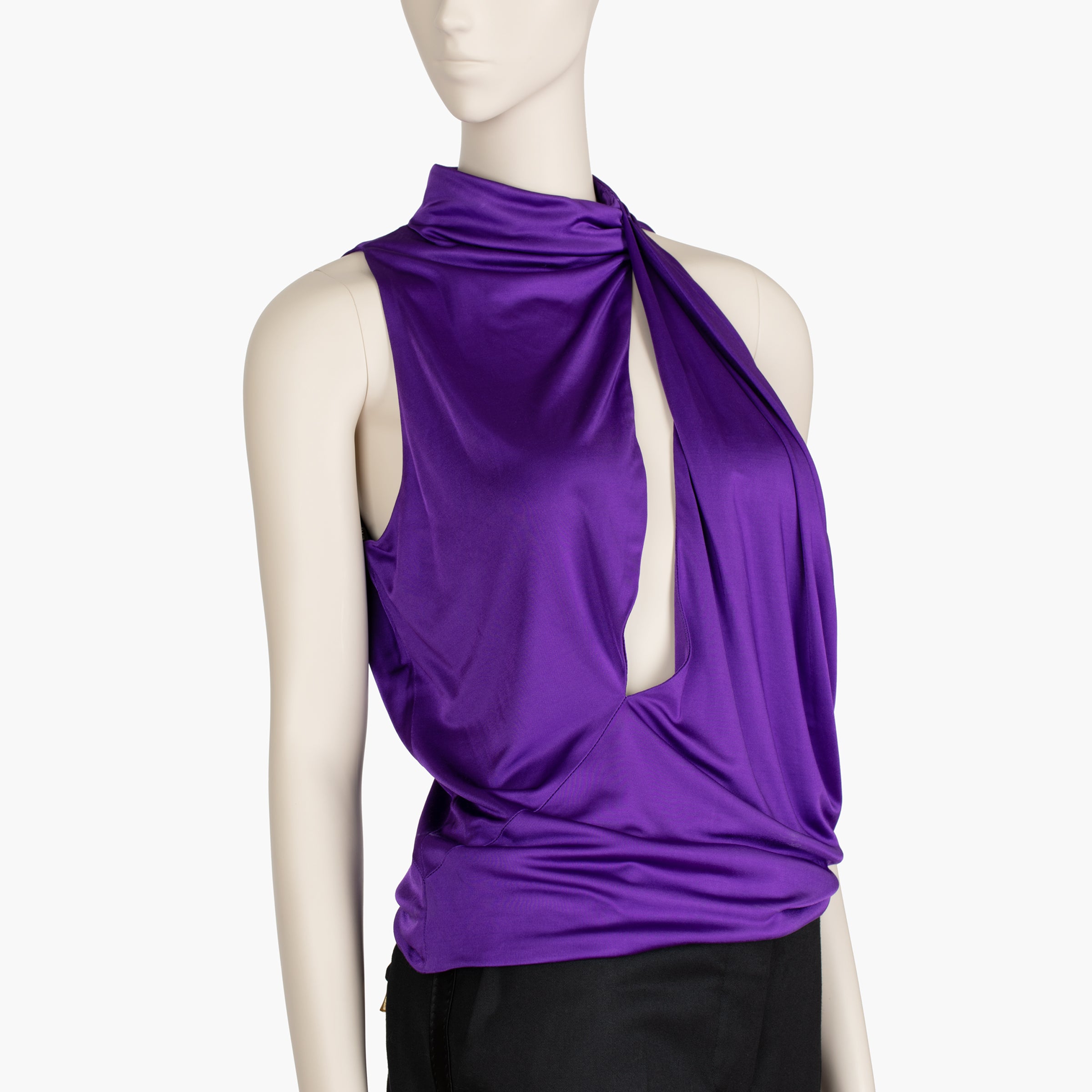 Versace Purple Draped Cut-Out Top - Size 40 IT