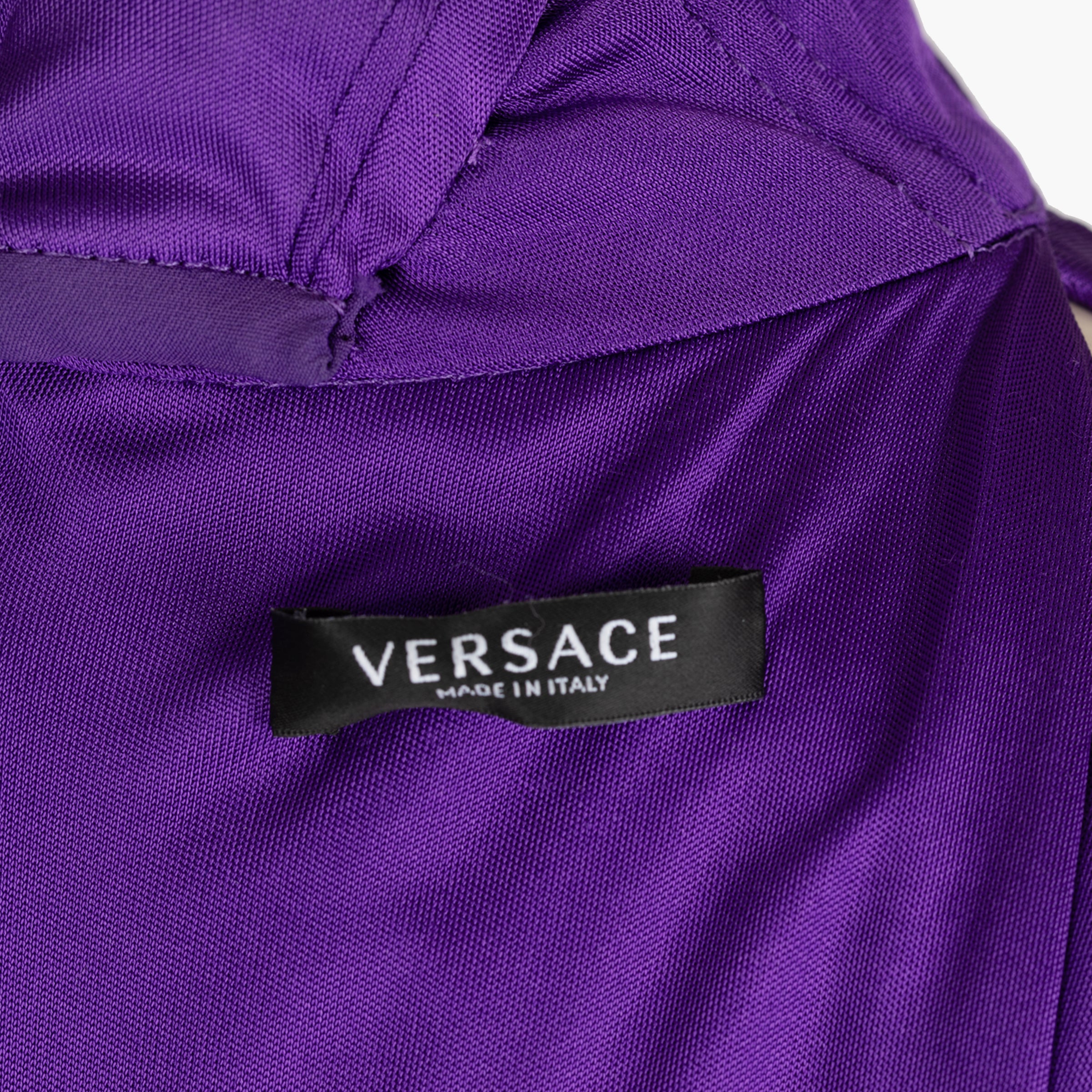 Versace Purple Draped Cut-Out Top - Size 40 IT