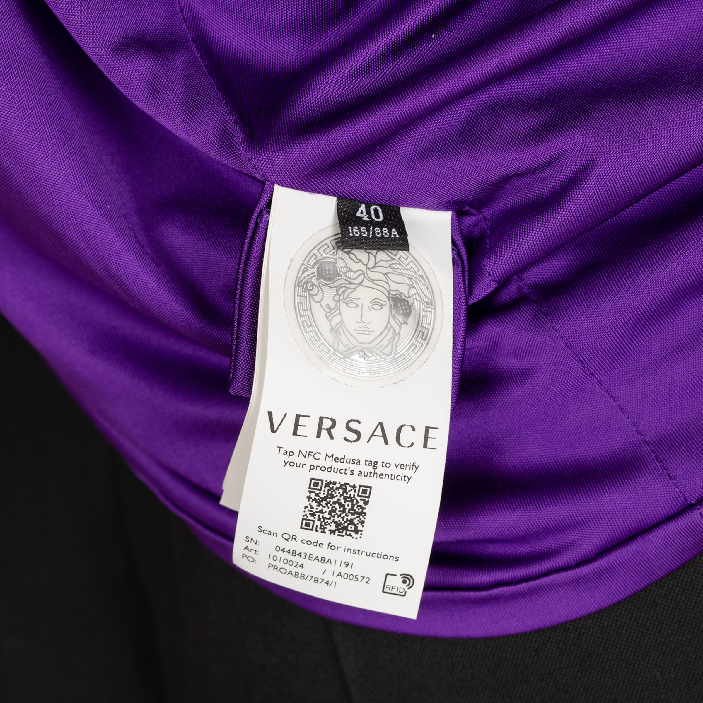 Versace Purple Draped Cut-Out Top - Size 40 IT