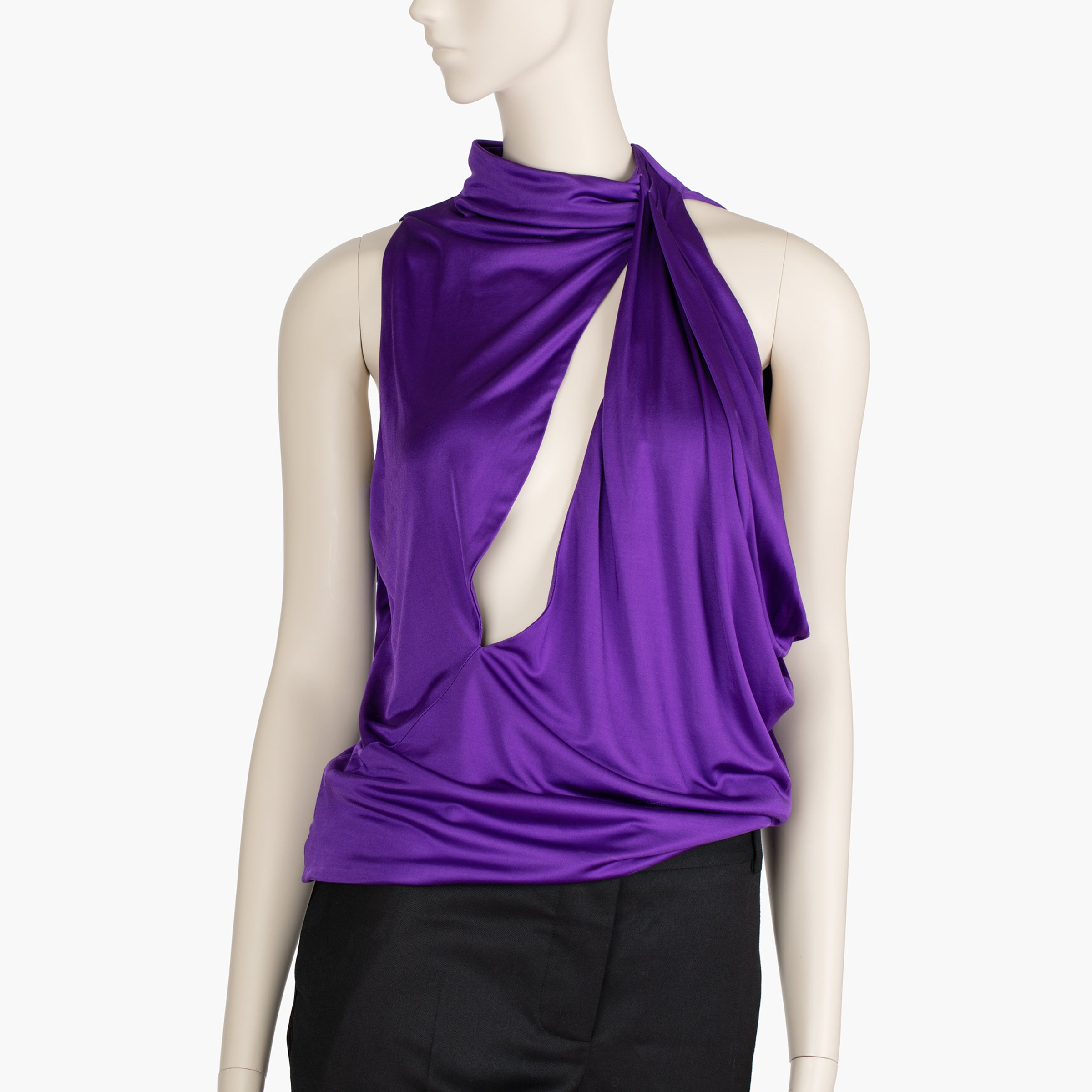 Versace Purple Draped Cut-Out Top - Size 40 IT