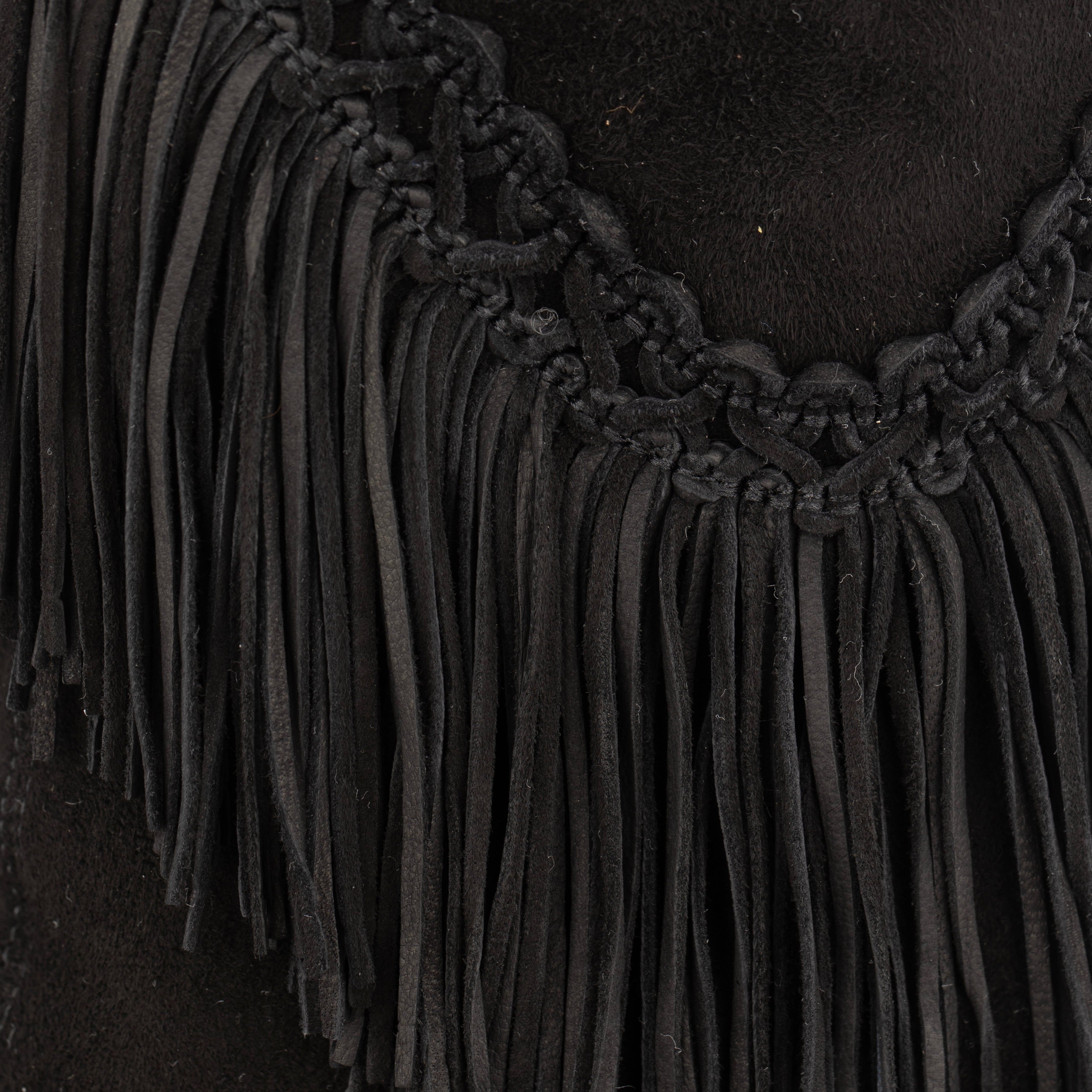 Christian Louboutin Black Suede Fringe So Kate Ankle Boot - Size | 38 IT