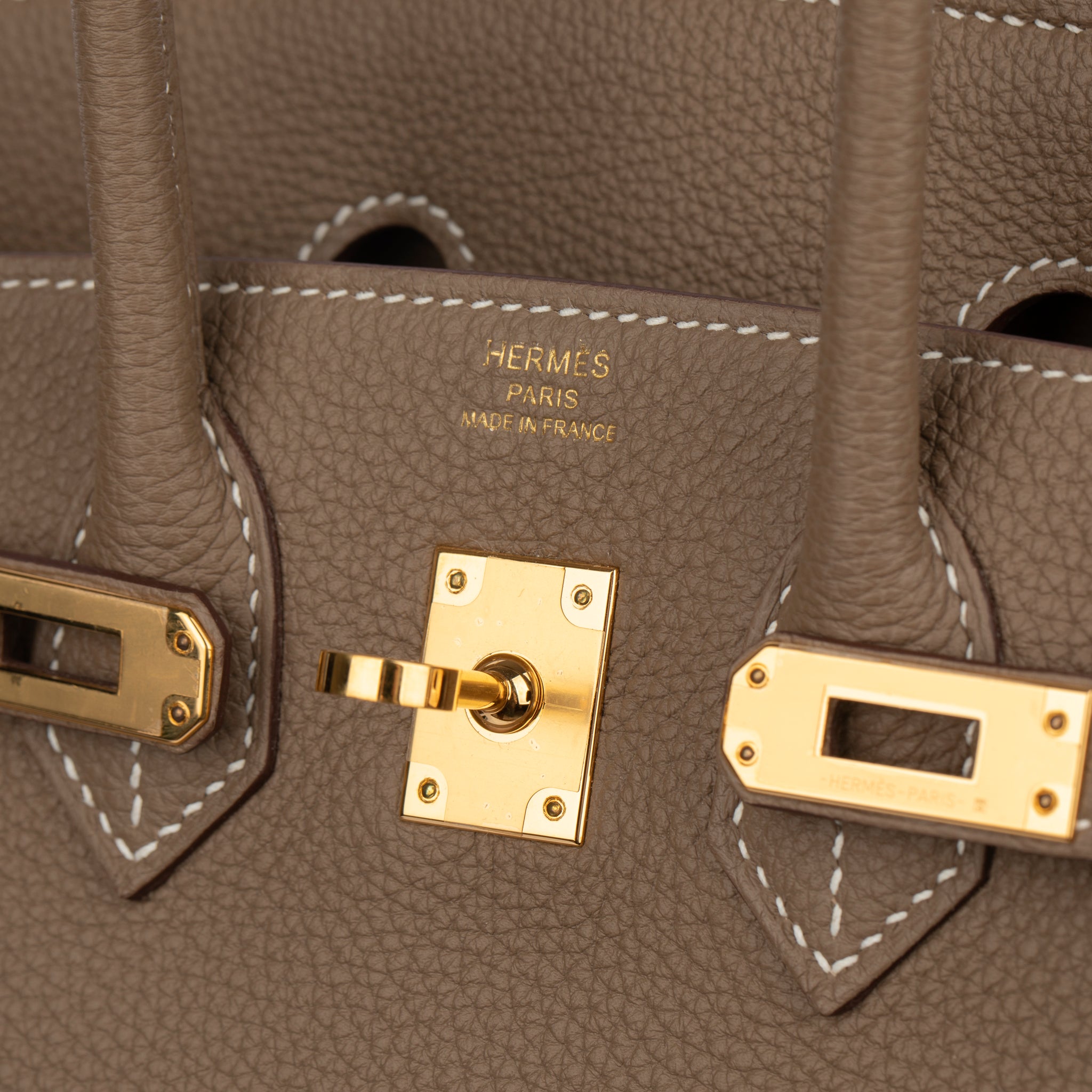 Hermes Birkin 25cm Etoupe Togo Leather Gold Hardware