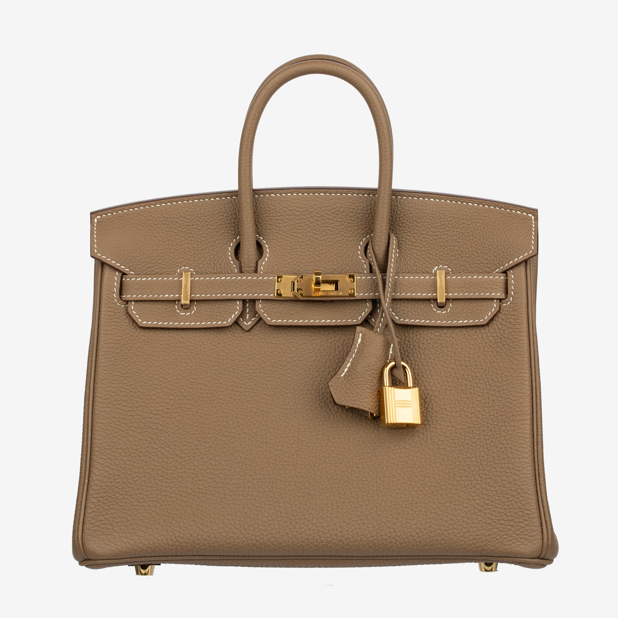 Hermes Birkin 25cm Etoupe Togo Leather Gold Hardware