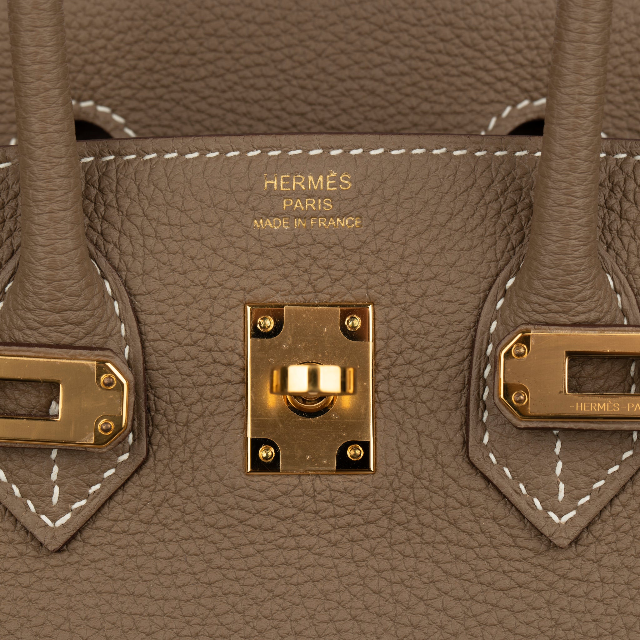 Hermes Birkin 25cm Etoupe Togo Leather Gold Hardware