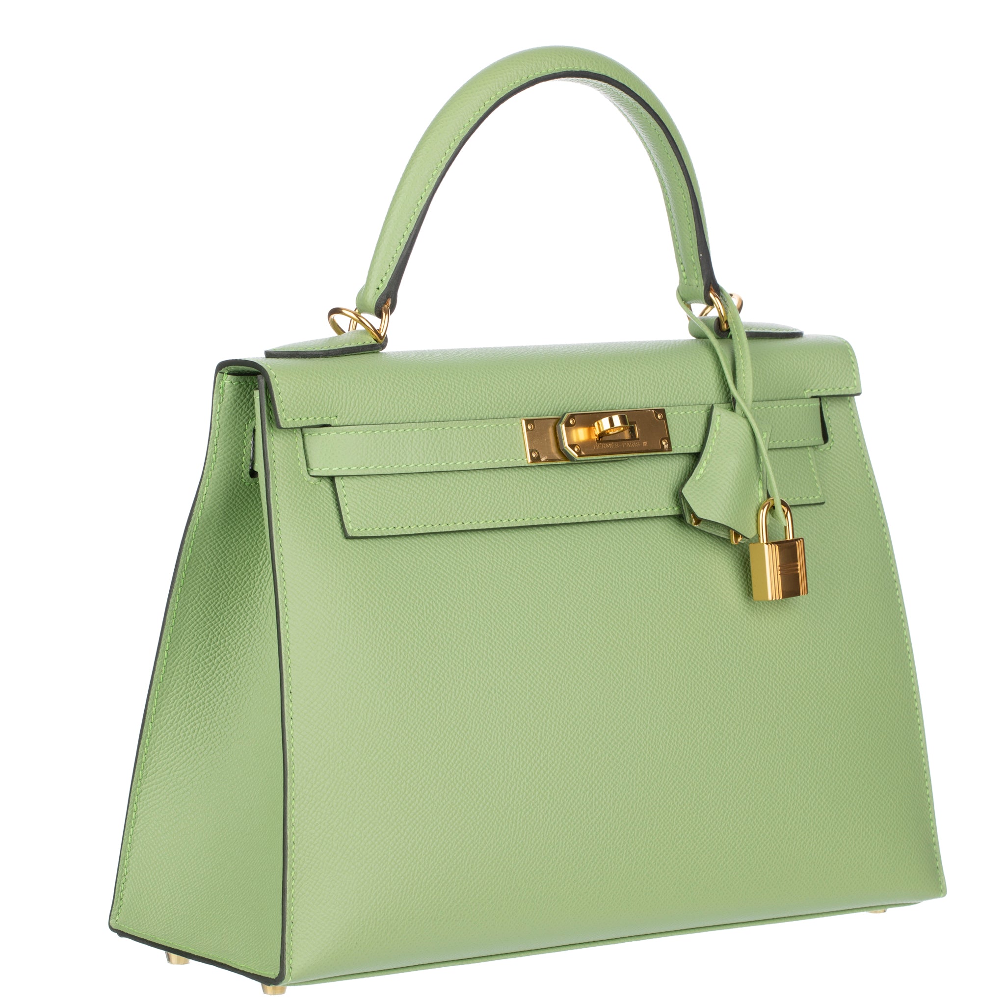 Hermes Kelly 28cm Vert Criquet Epsom Leather Gold Hardware