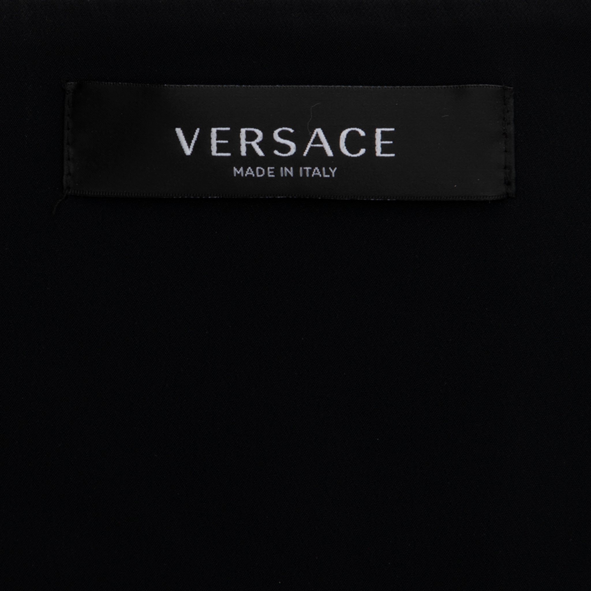 Versace Black Coated Wool Wrap Skirt 38 IT