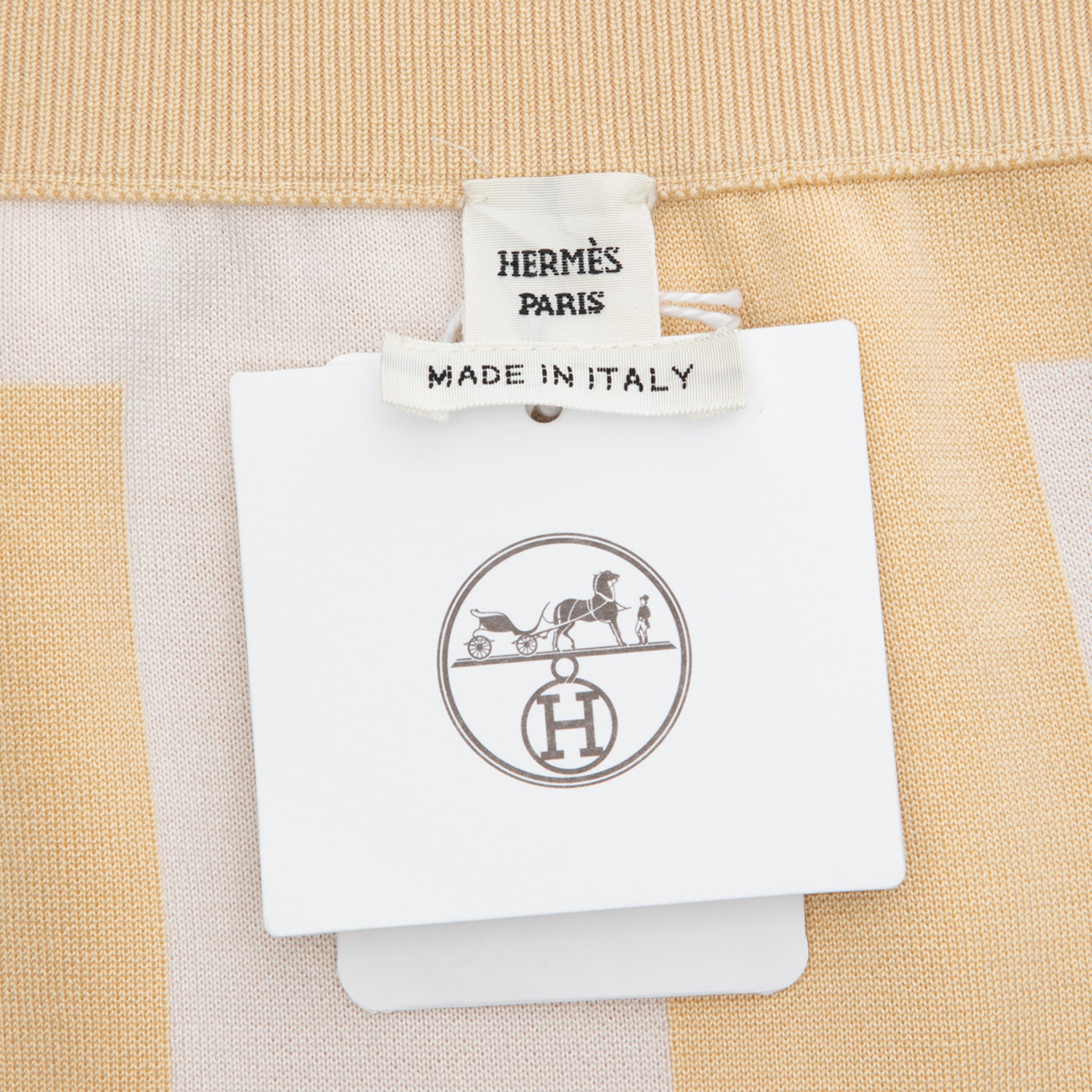 Hermes Long Skirt Knit Ivory & Beige 40 FR