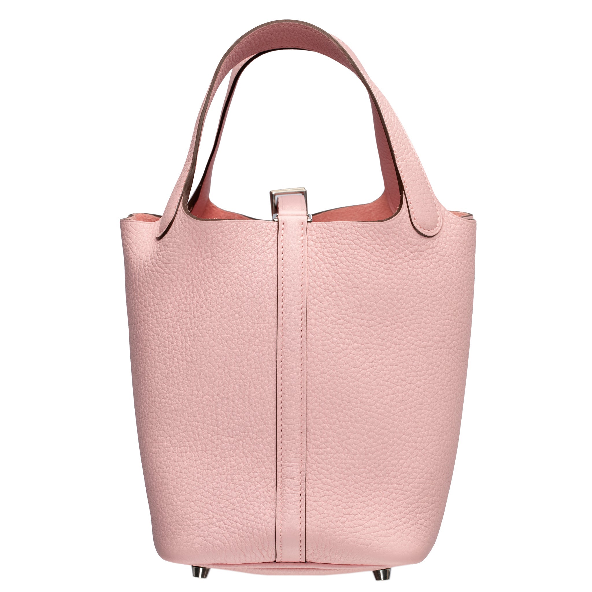 Hermes Picotin 18cm Rose Sakura Clemence Leather Palladium Hardware