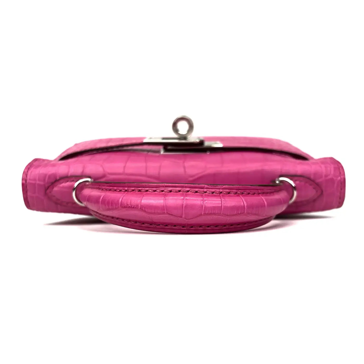 Hermes Mini Kelly II Rose Shocking Matte Alligator Palladium Hardware