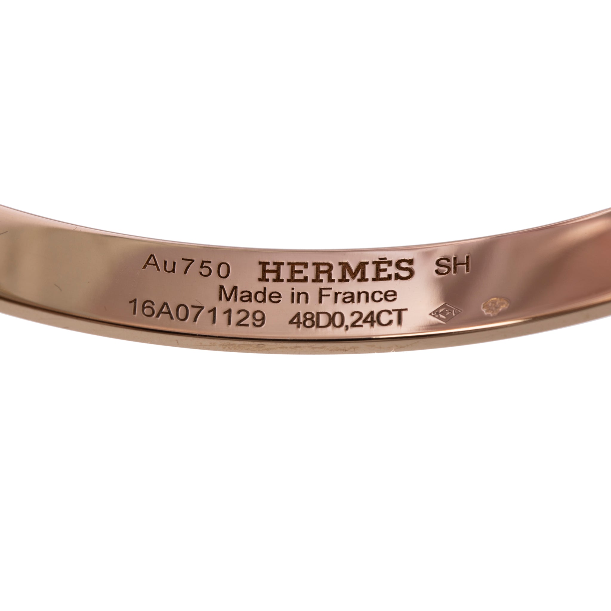 Hermes Collier De Chien Half Diamond Rose Gold Bracelet