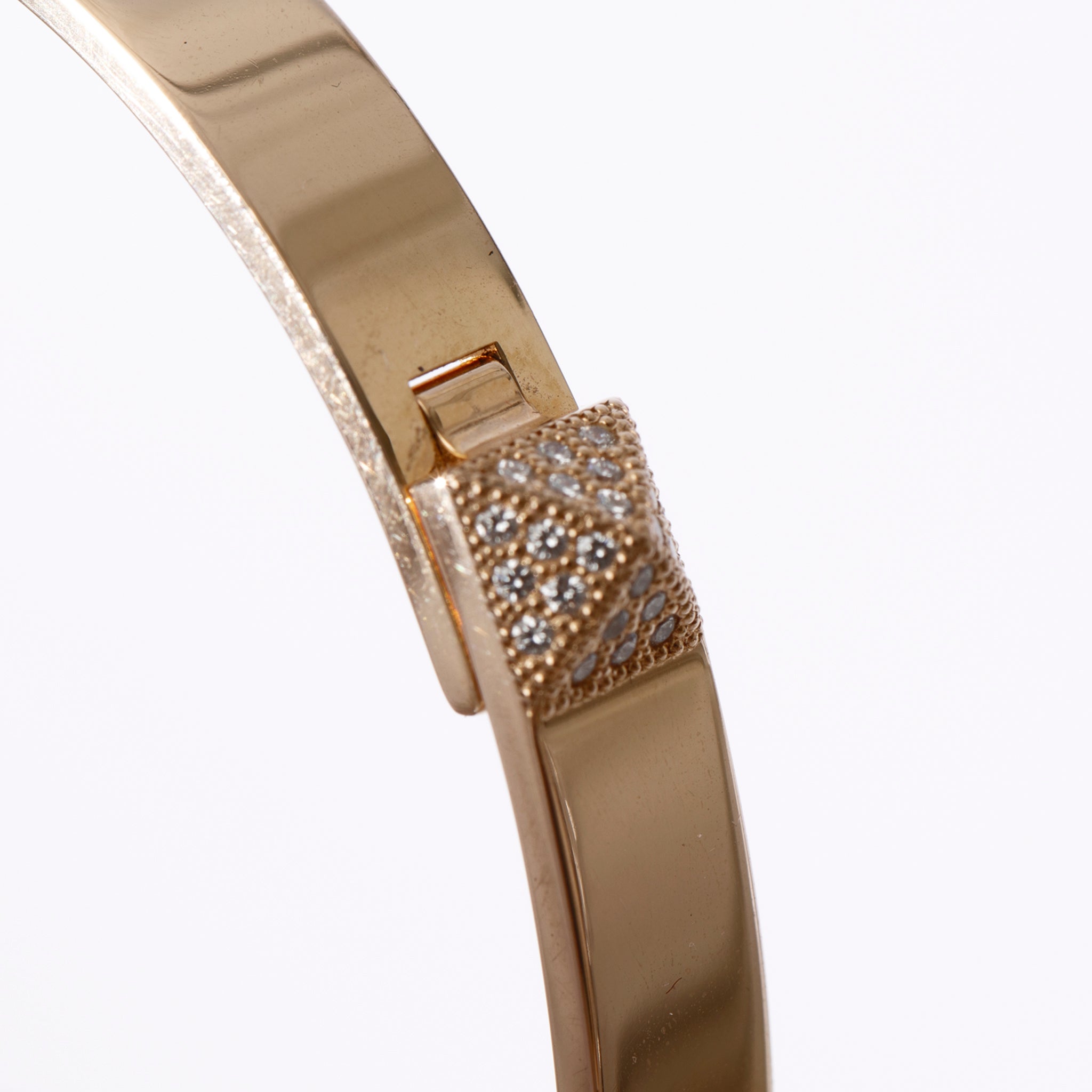 Hermes Collier De Chien Half Diamond Rose Gold Bracelet