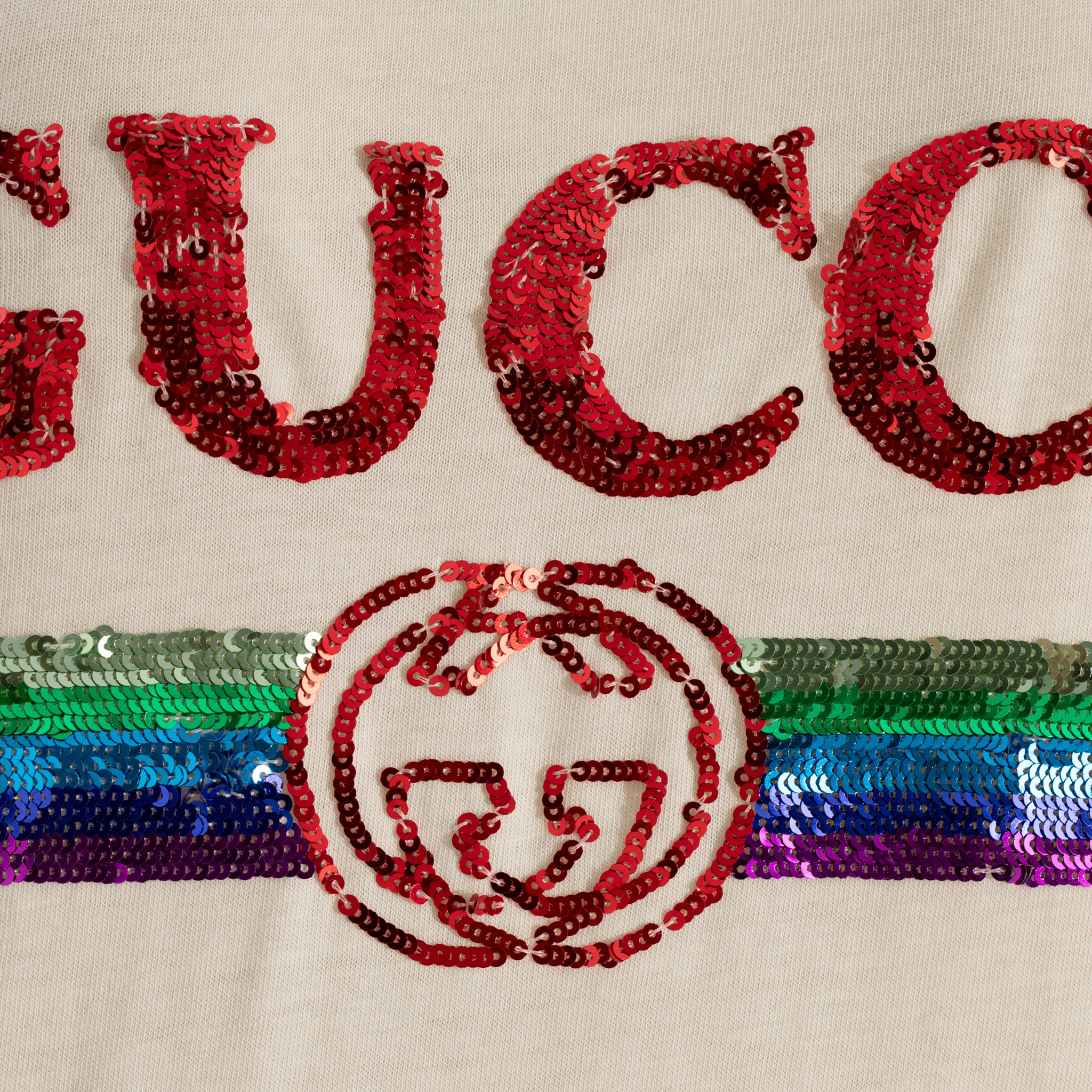 Gucci Unisex Oversized T-Shirt With Gucci Sequin Logo Small