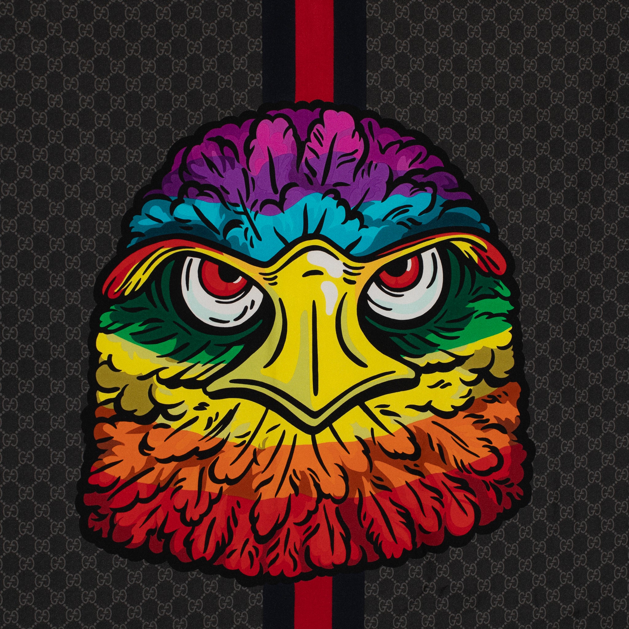 Gucci "Eagle" Print Silk Scarf 90 Cm