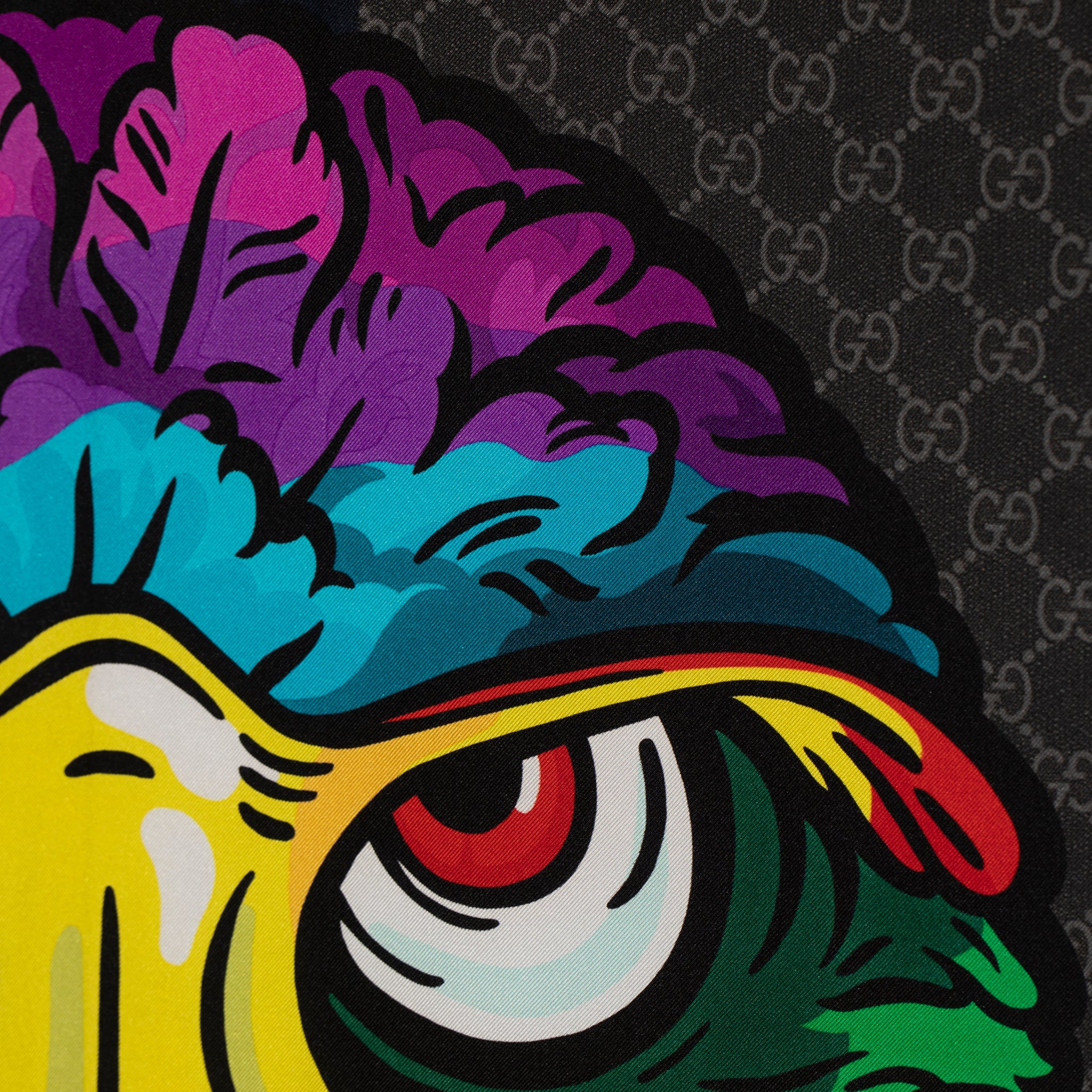 Gucci "Eagle" Print Silk Scarf 90 Cm