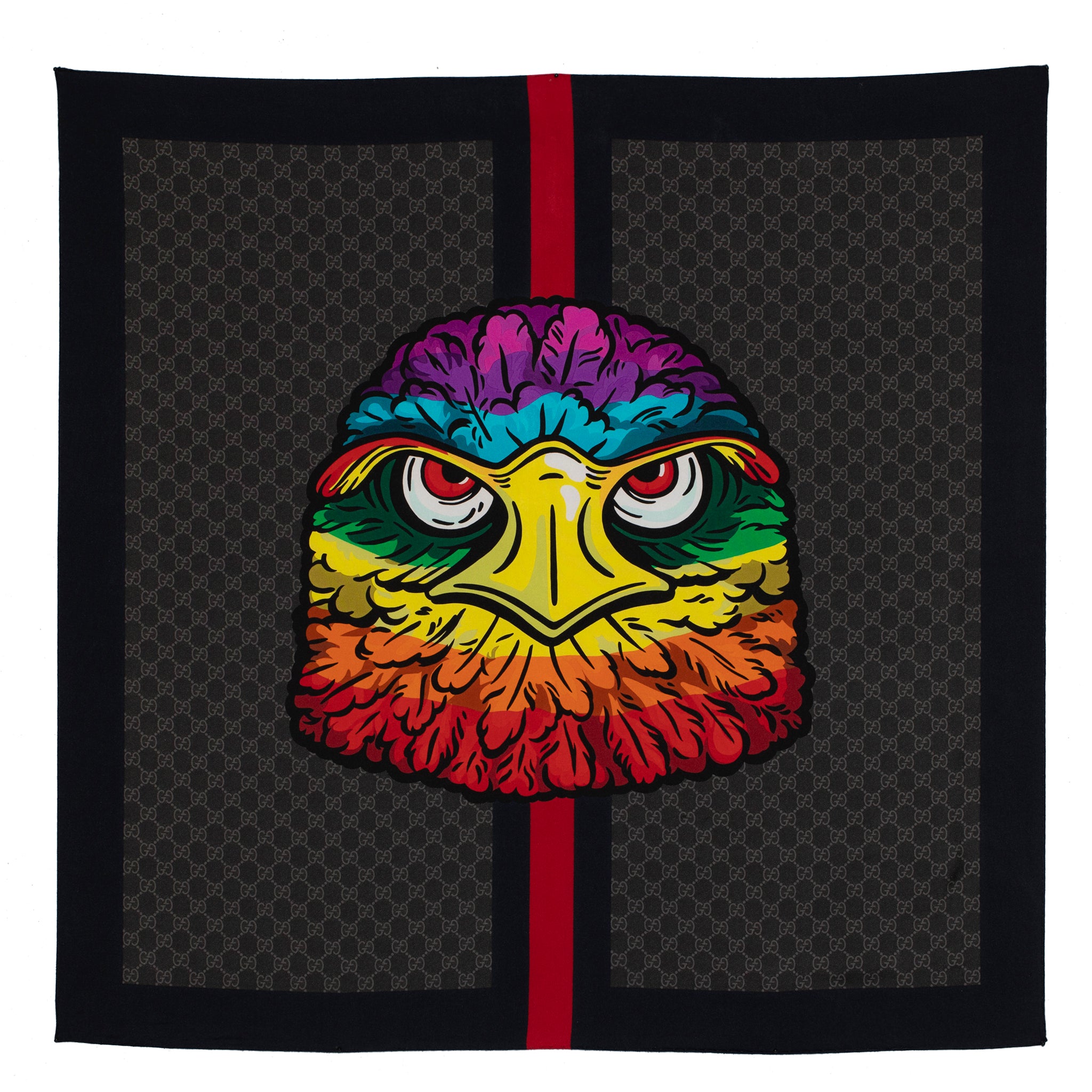 Gucci "Eagle" Print Silk Scarf 90 Cm