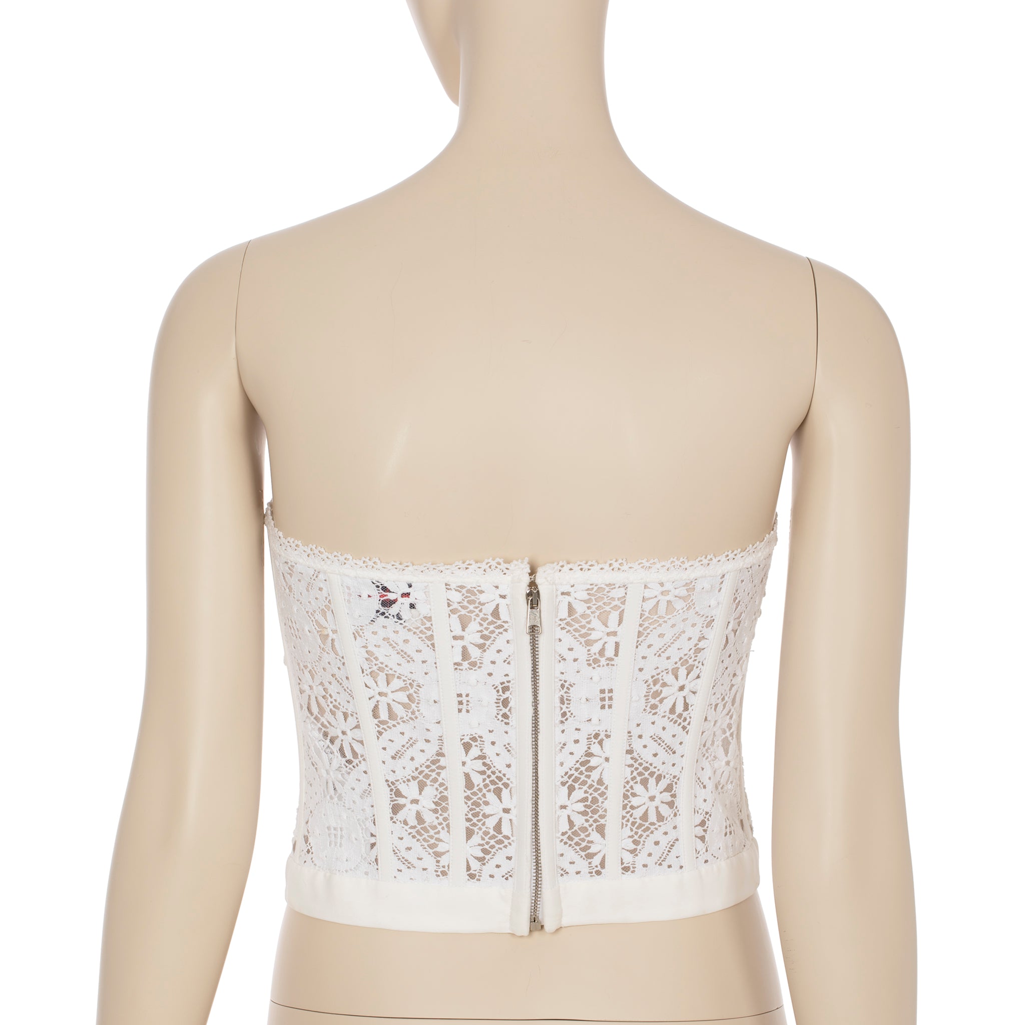 Alexander McQueen White Sarabande Lace Bustier 42 IT