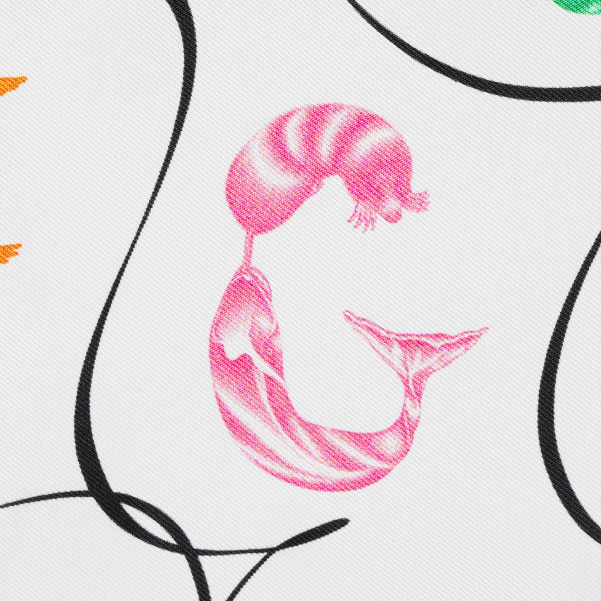 Hermes "Faune Lettree" Silk Scarf Multicolour 45 Cm