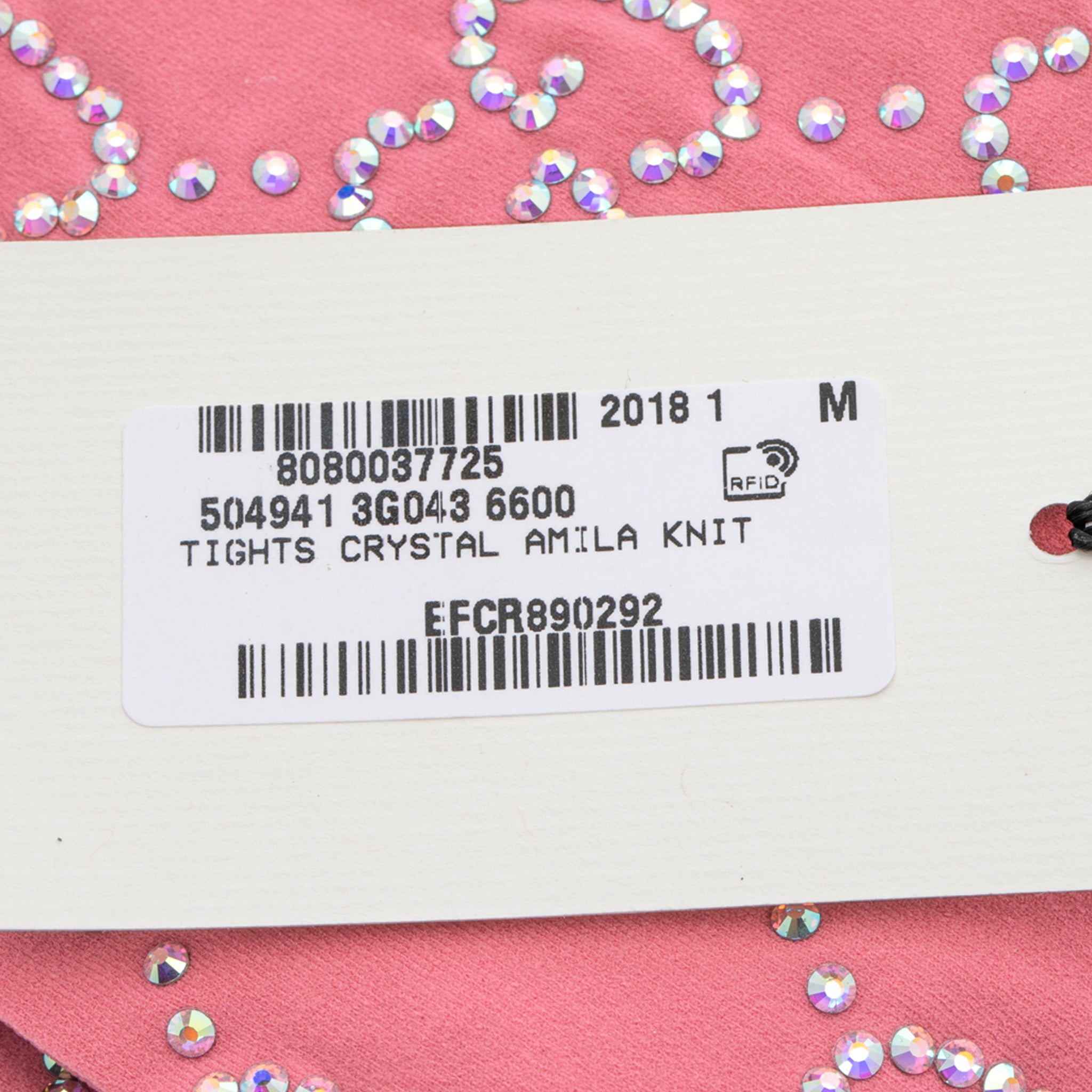 Gucci GG Crystal Pattern Tights Pink Medium