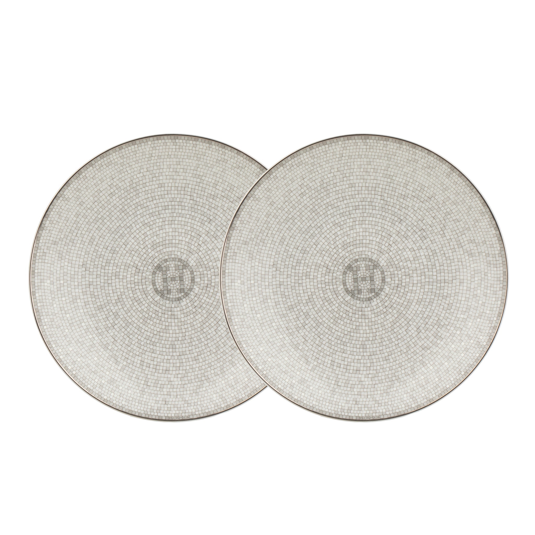 Hermes Mosaique au 24 Platinum Dessert Plate
