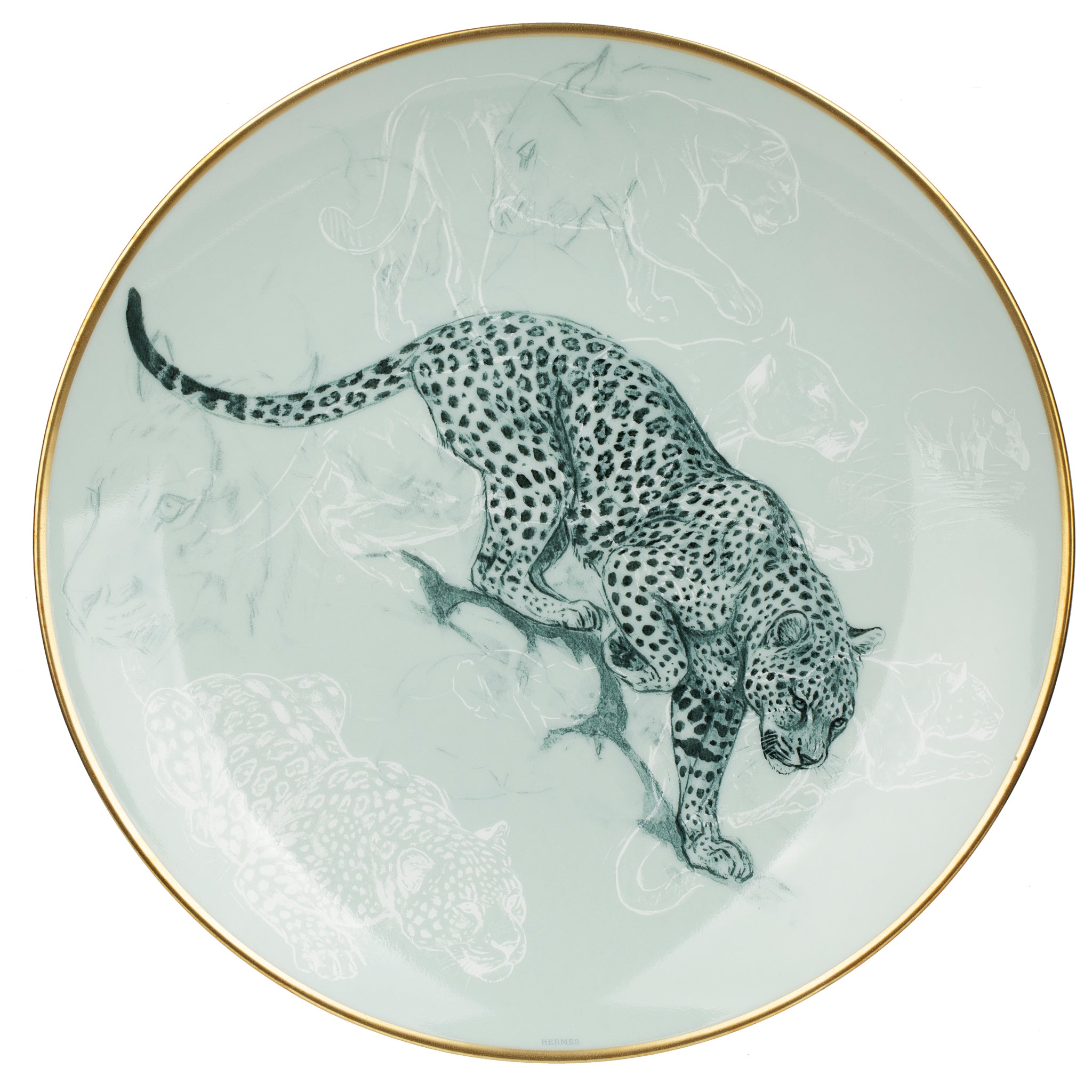 Hermes Carnets D'equateur Dessert Plate Panther
